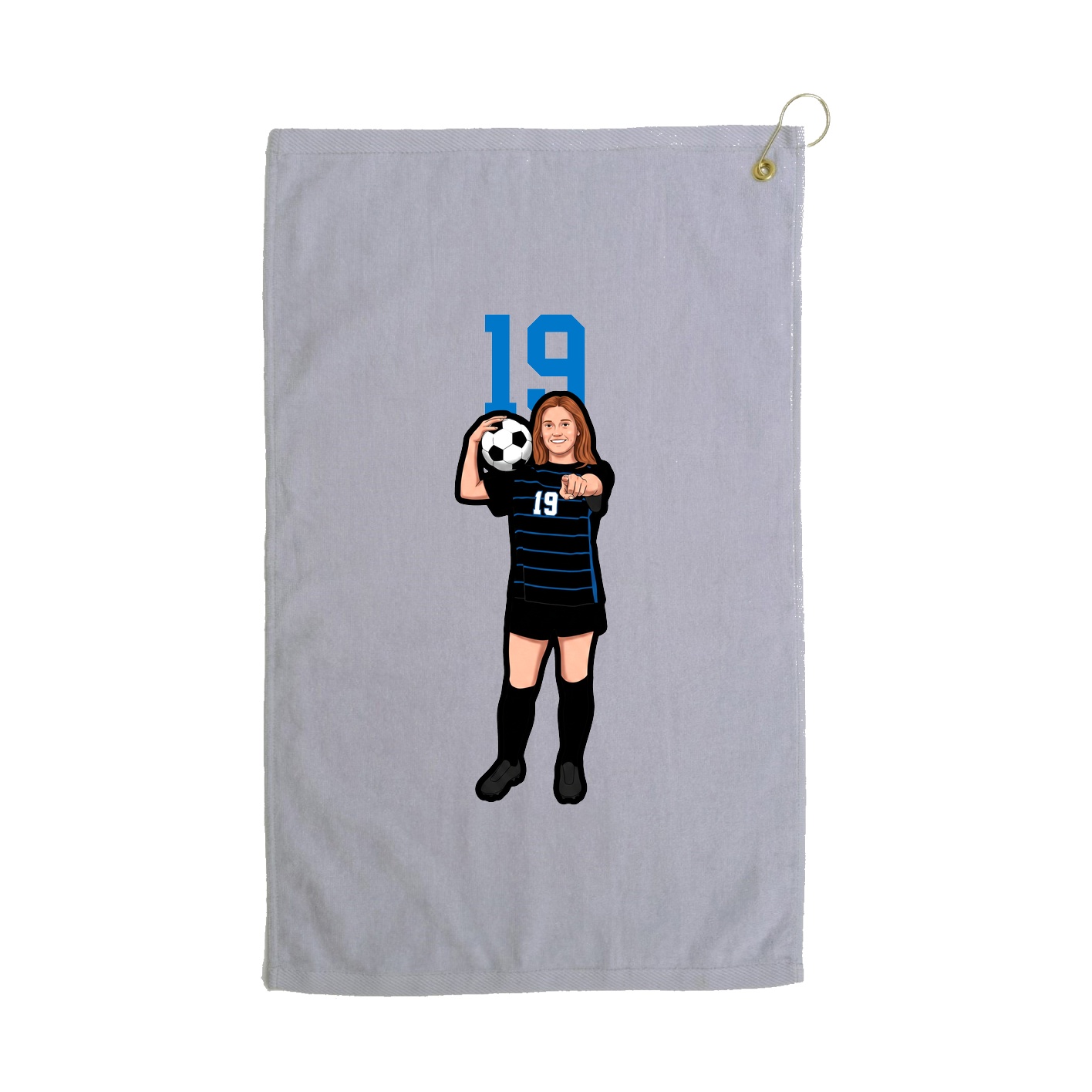 Golf Towel — Number Top in Grey