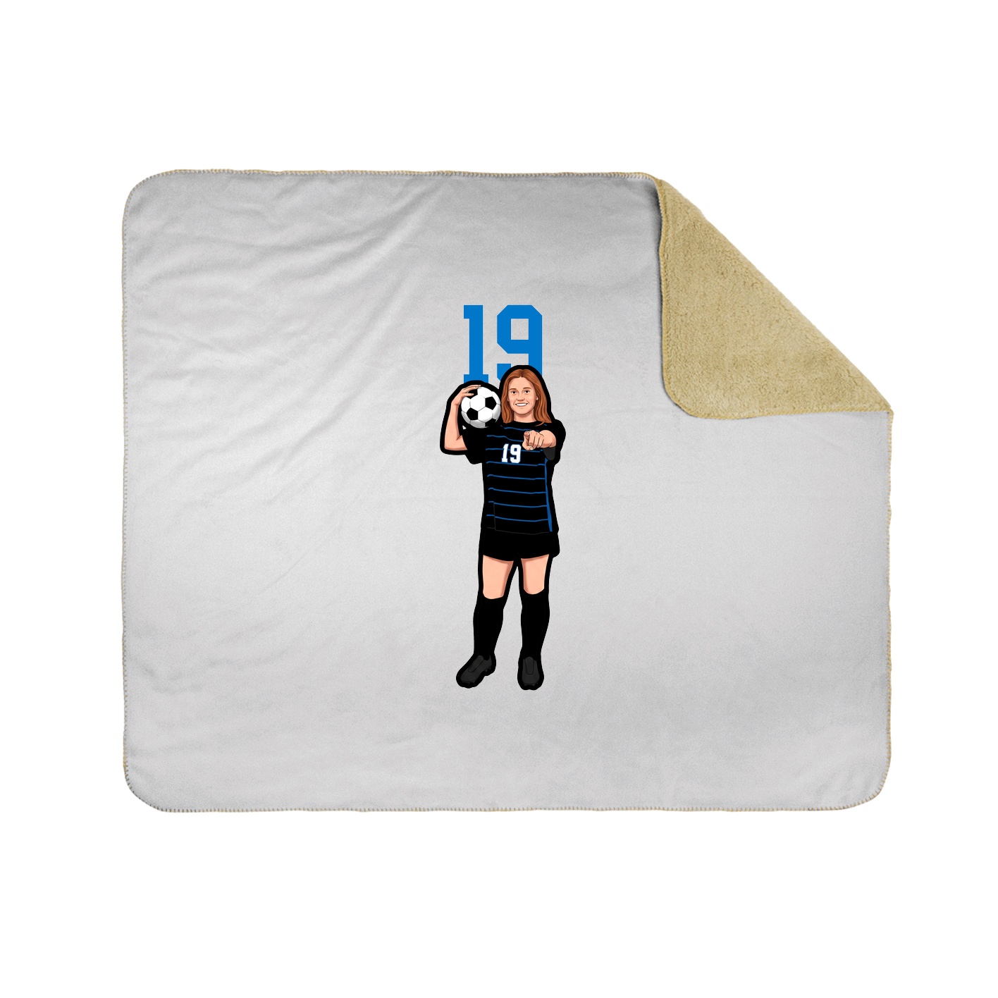 Throw Blanket — Number Top in White