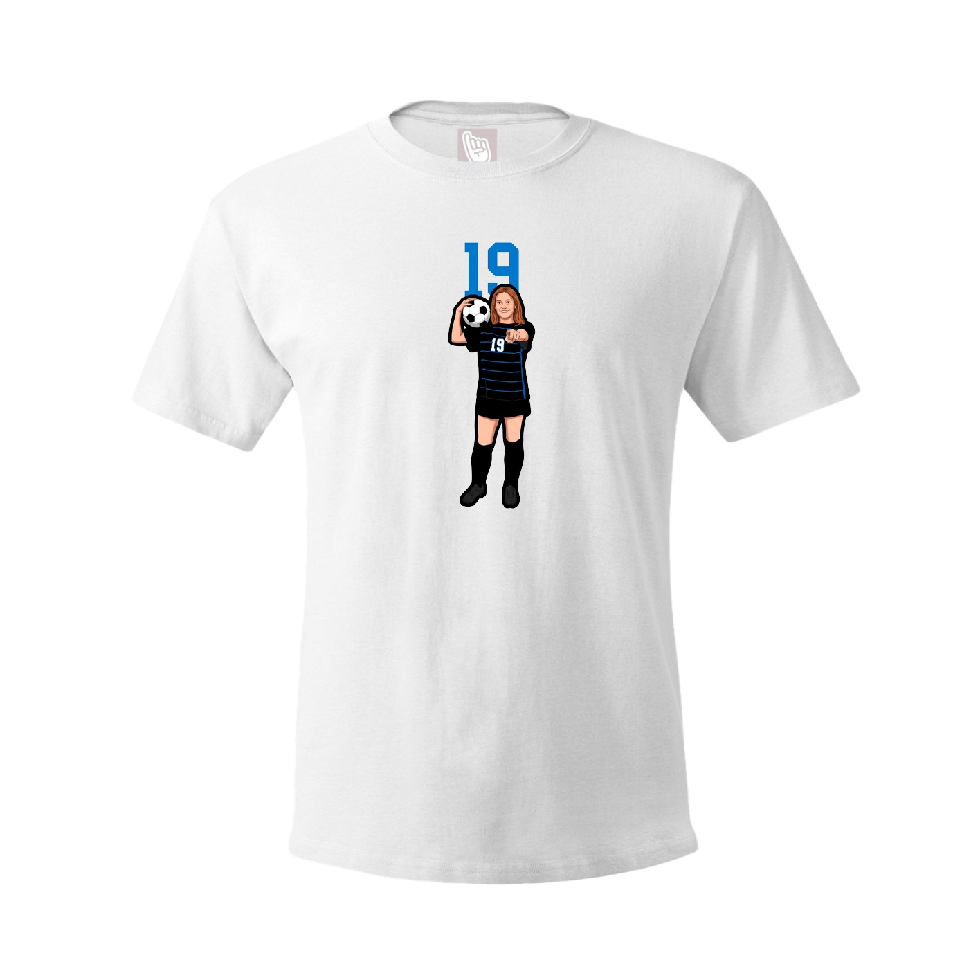 Youth Tee — Number Top in White