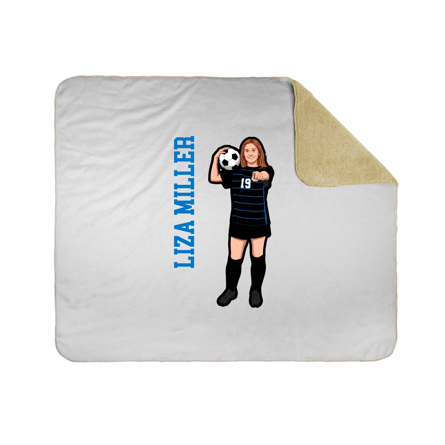 Throw Blanket — Name Vertical in White
