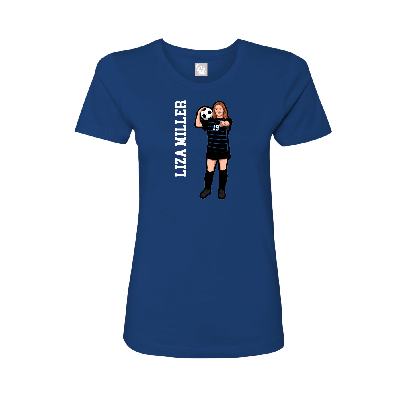 Womens Tee — Name Vertical in Royal