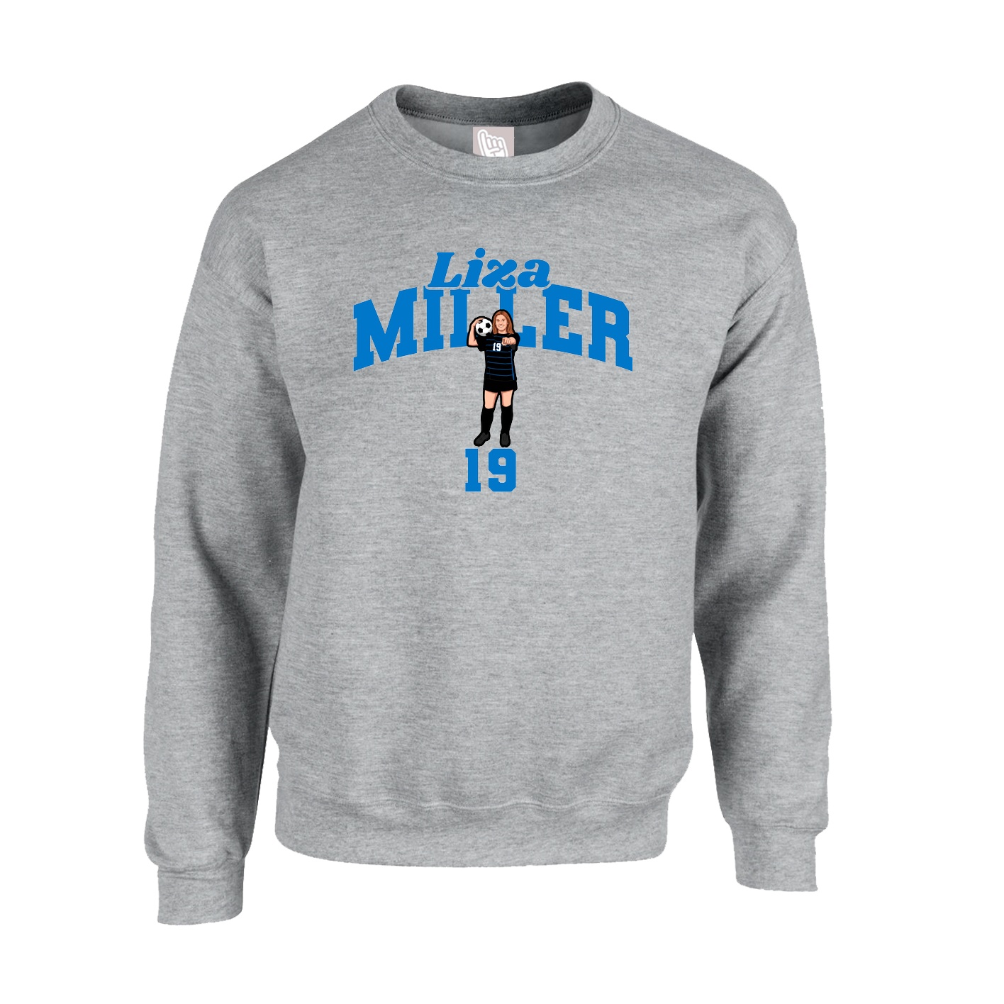 Fleece Crew — Signature Arch in Grey