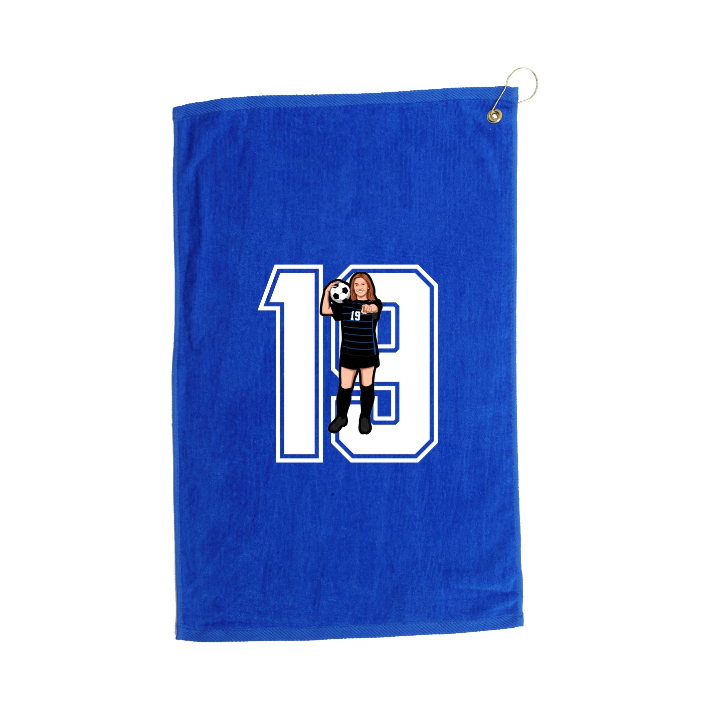 Golf Towel — Number in Royal