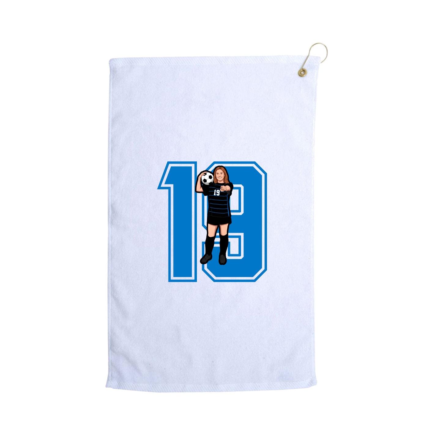 Golf Towel — Number in White