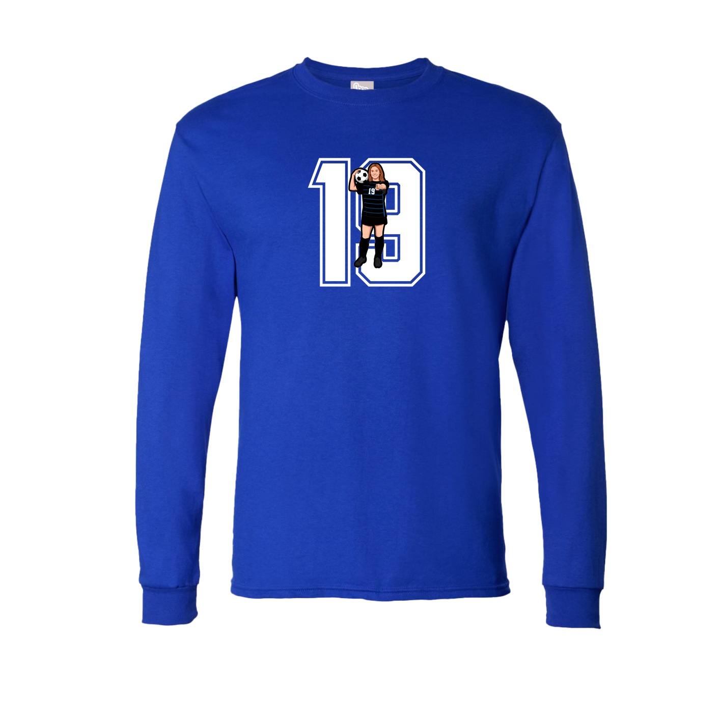 Long Sleeve Tee — Number in Royal