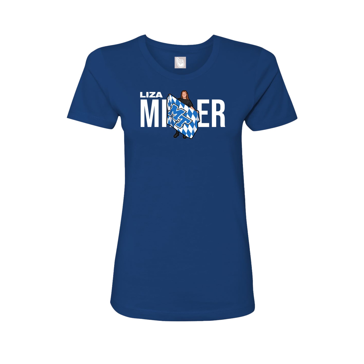 Fitted Women's Tee — Player Name in Royal