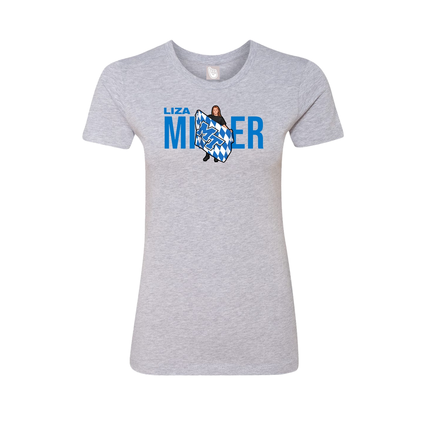 Womens Tee — Player Name in Grey