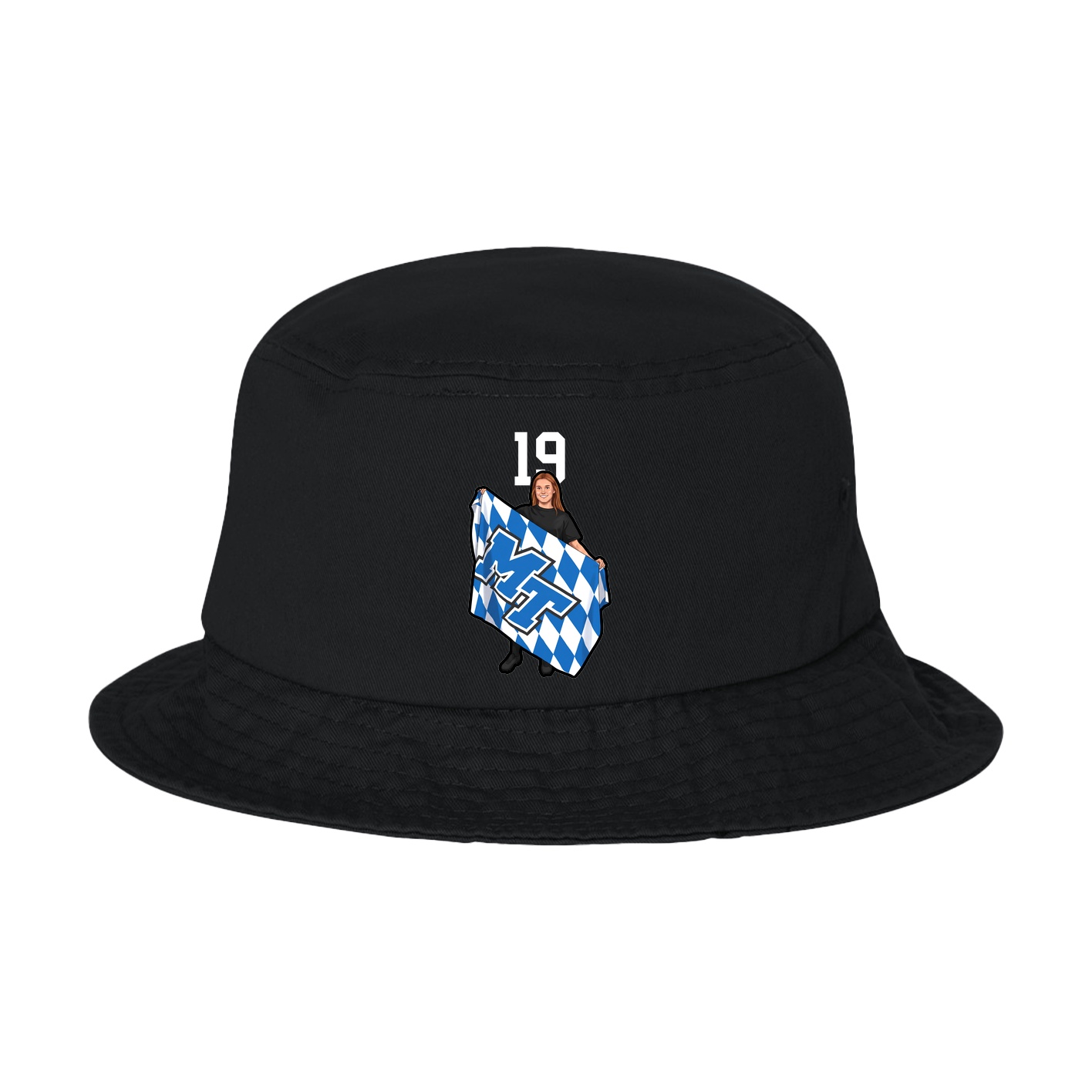Bucket Cap — Number Top in Black