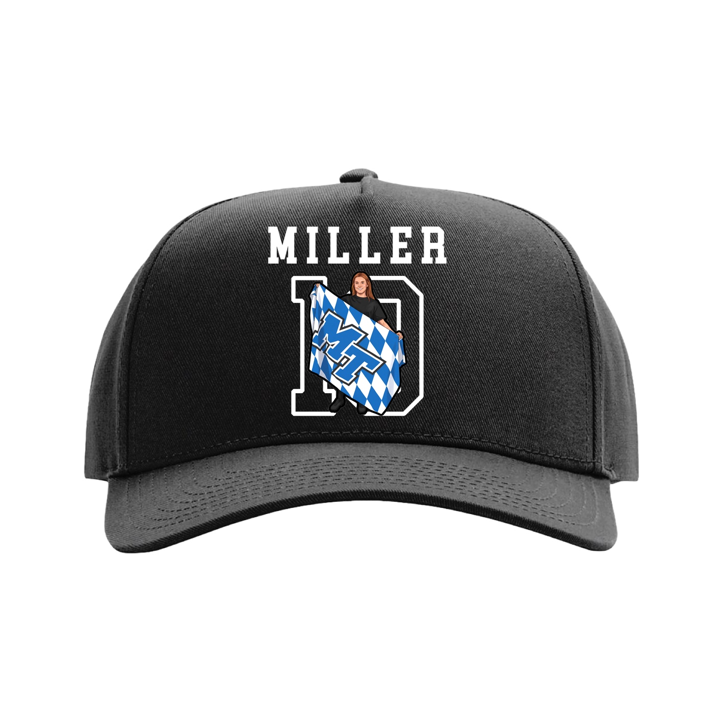 Full Fabric Five-Panel Champ Cap — Shirsey in Black