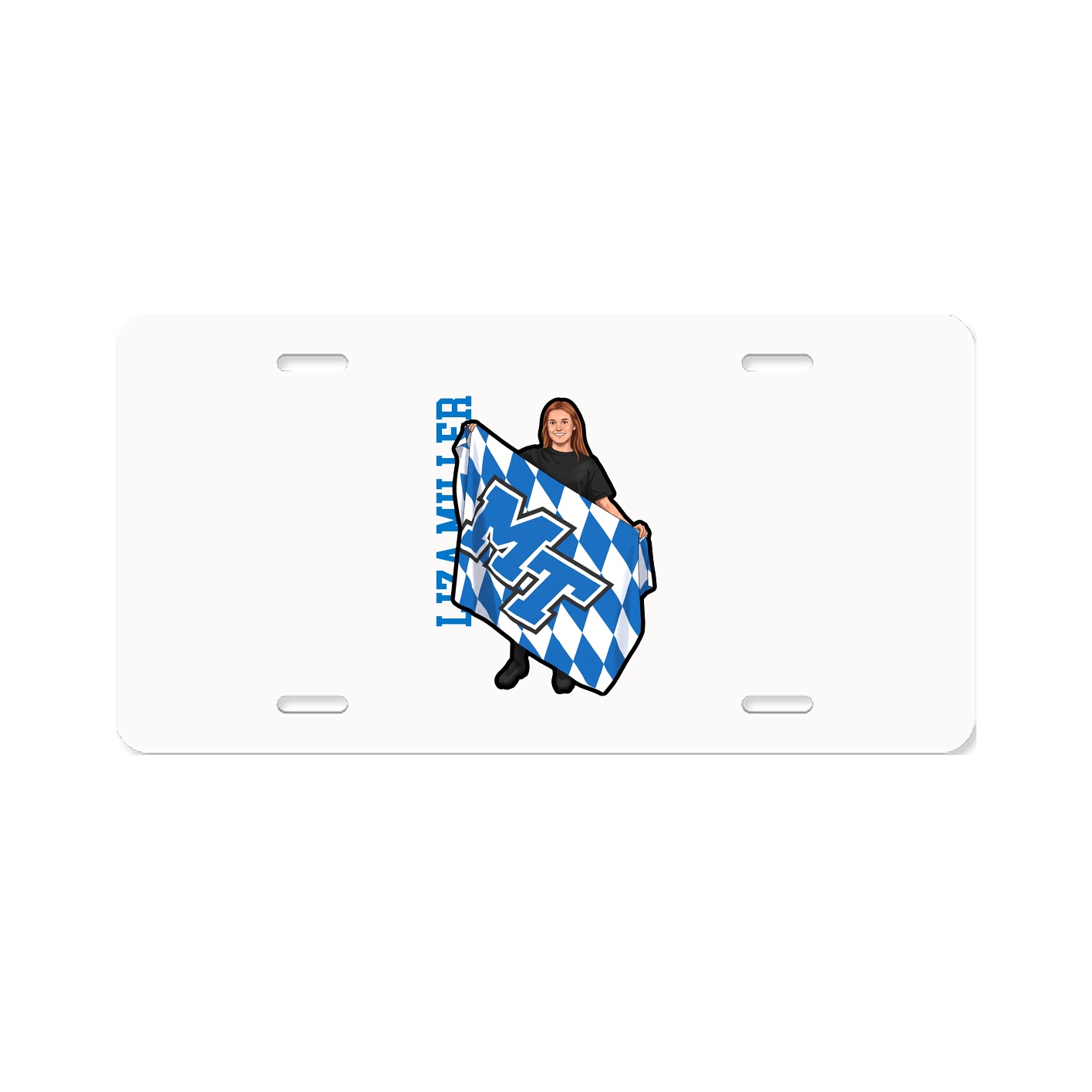 License Plate — Name Vertical in Classic