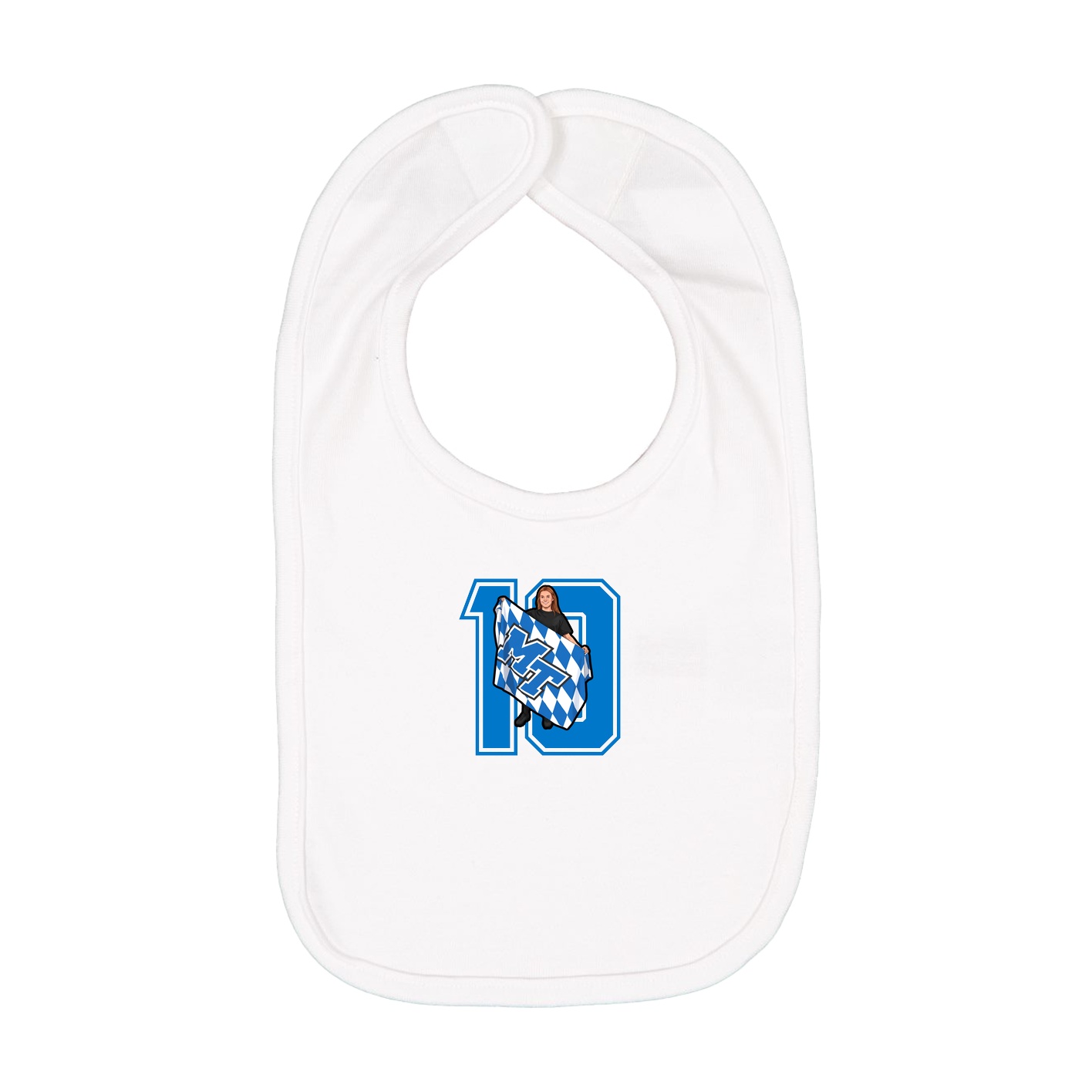 Infant Bib — Number in White