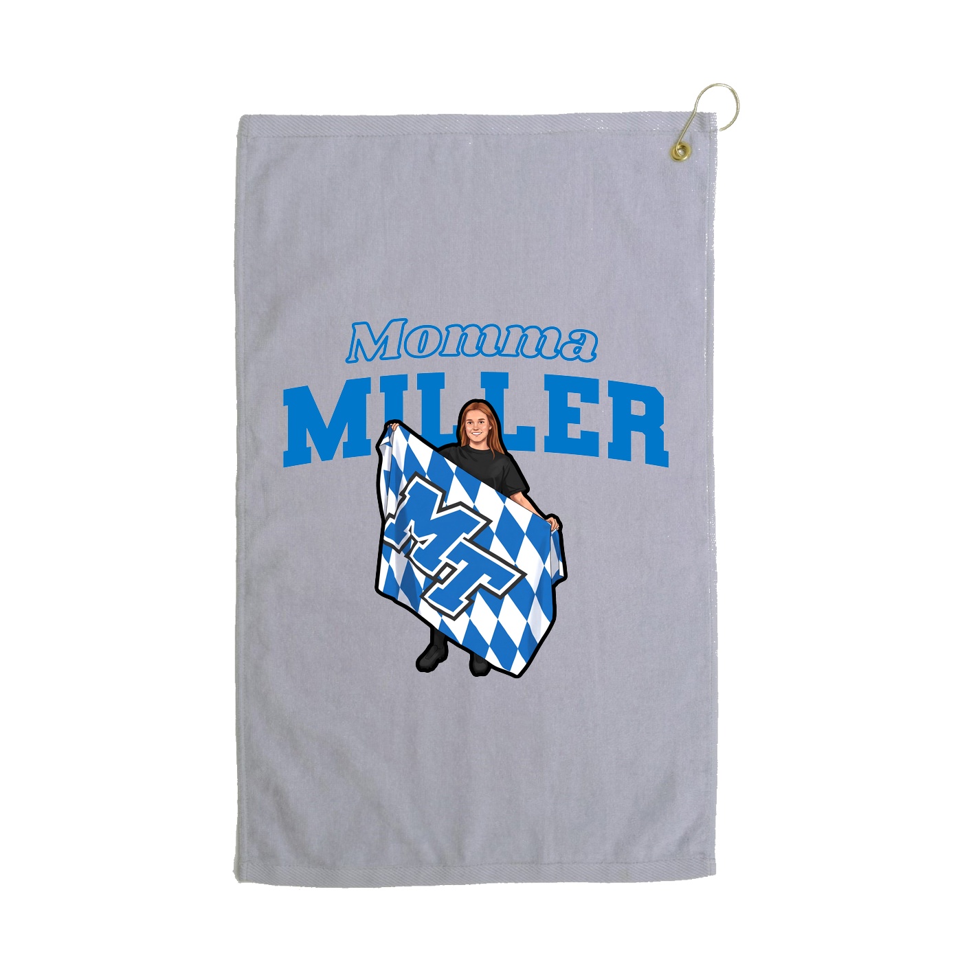 Golf Towel — Mothers Day Block in Grey