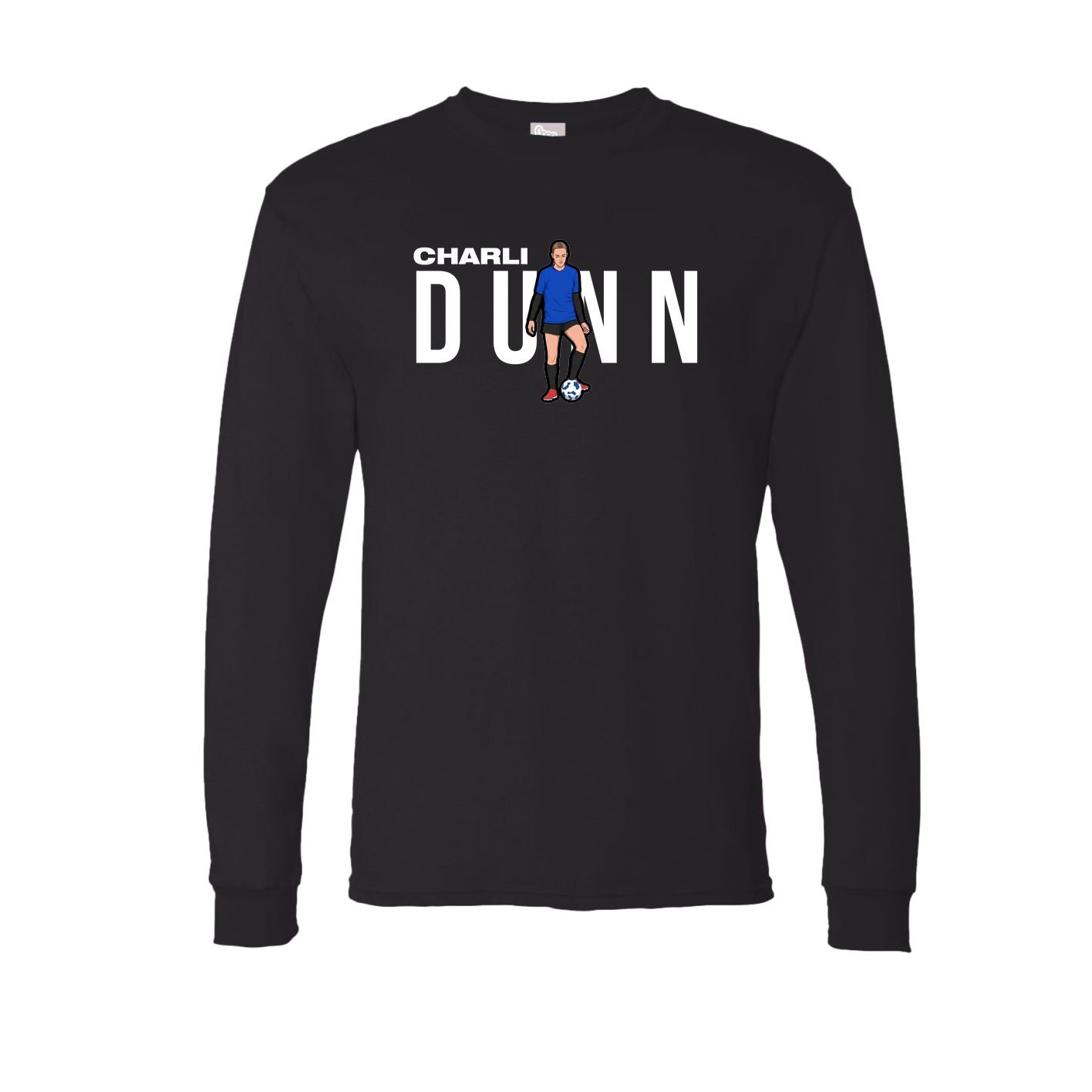Long Sleeve Tee — Player Name in Black