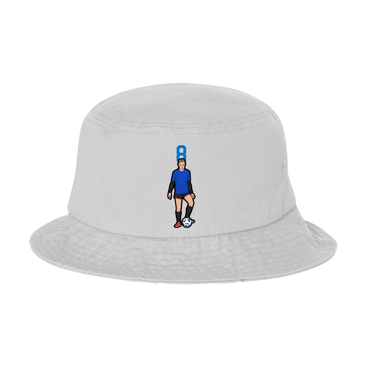 Bucket Cap — Number Top in White