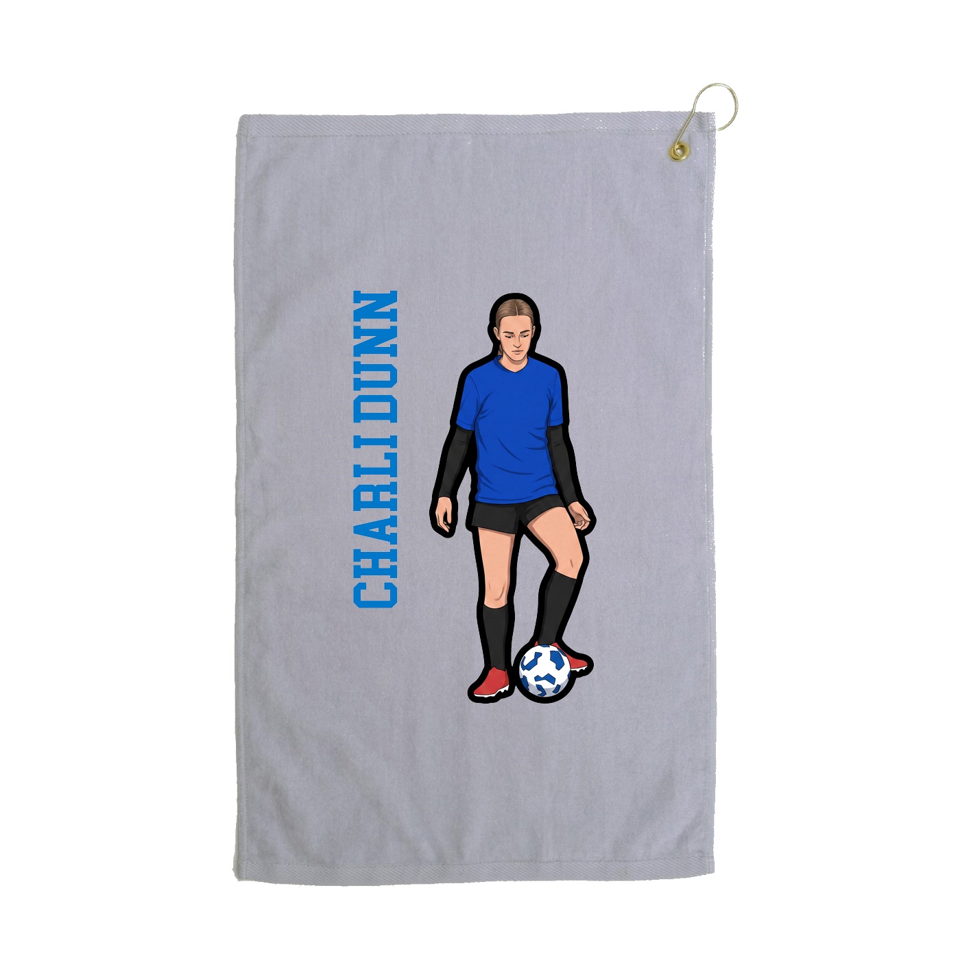 Golf Towel — Name Vertical in Grey