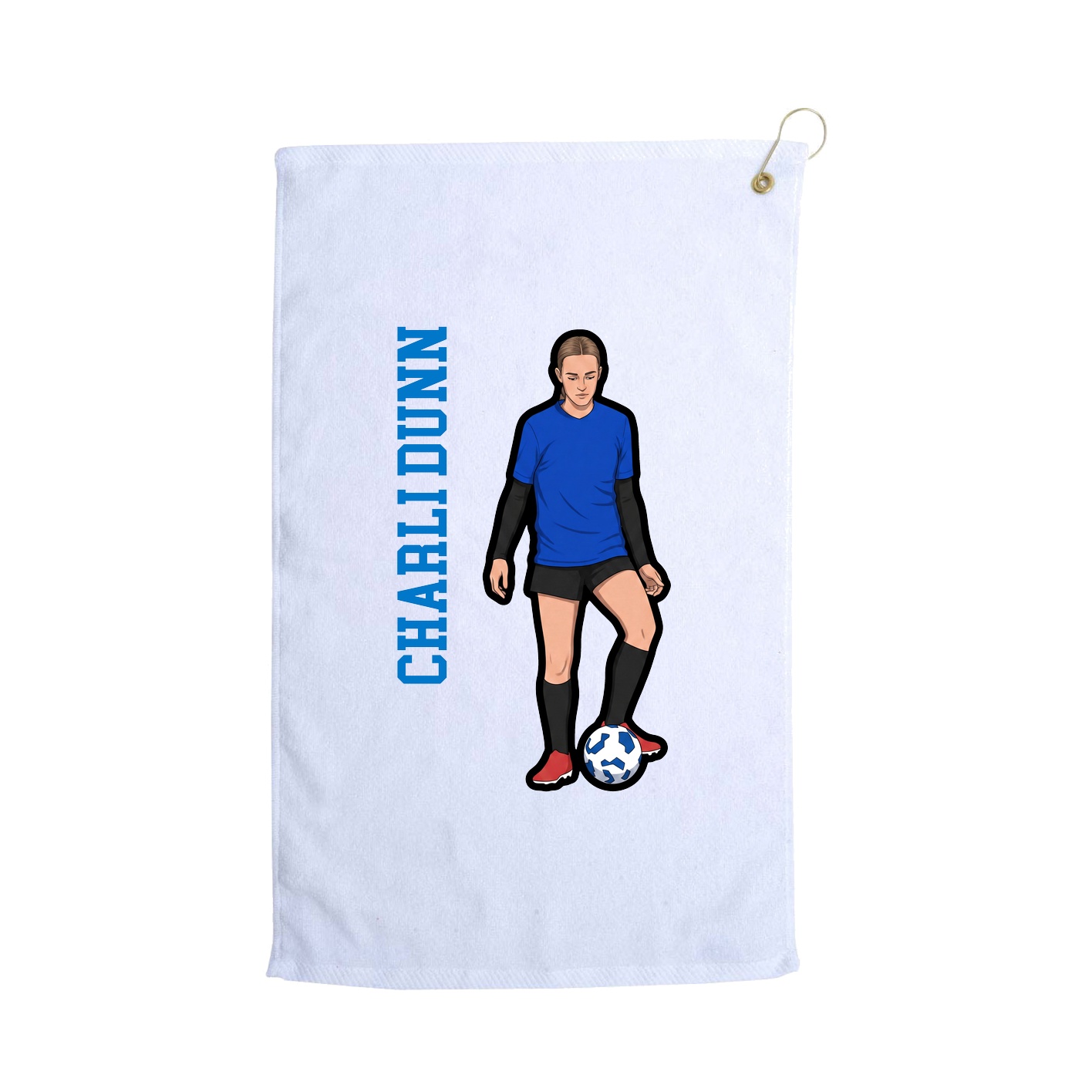 Golf Towel — Name Vertical in White