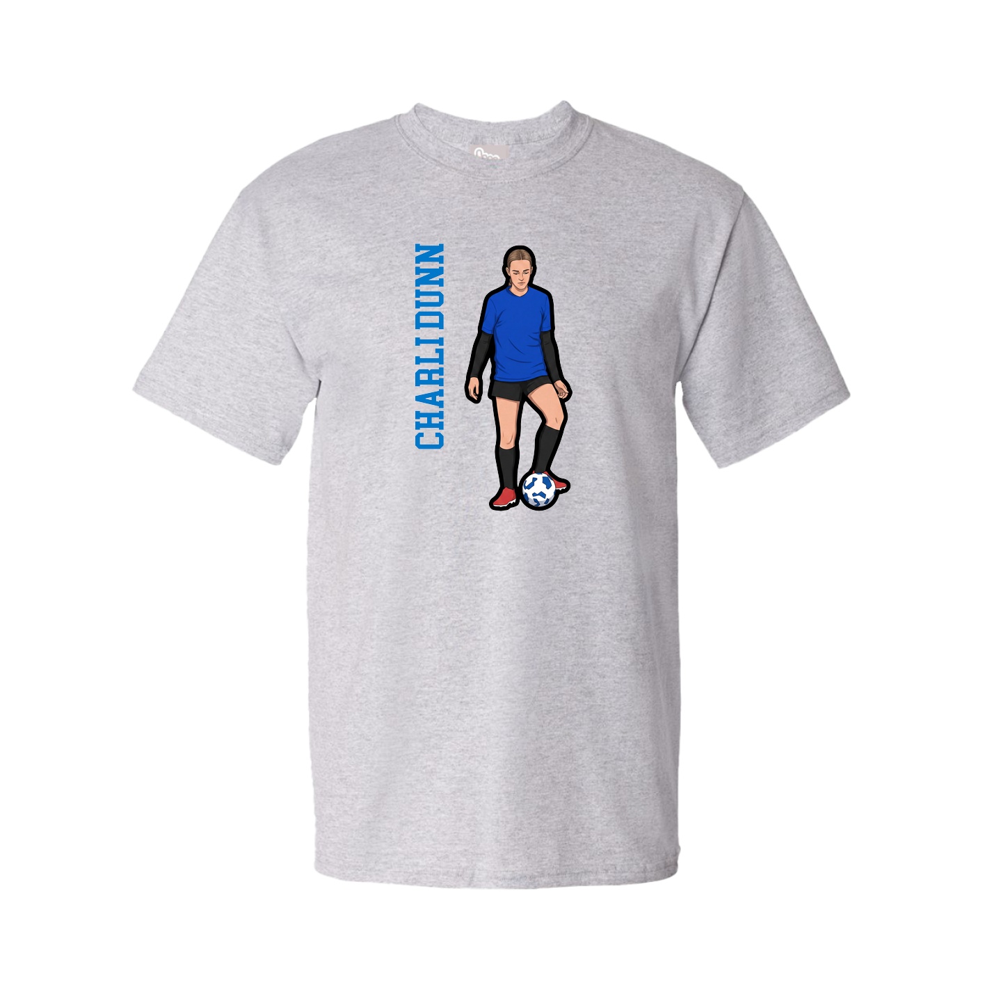 Tee — Name Vertical in Grey