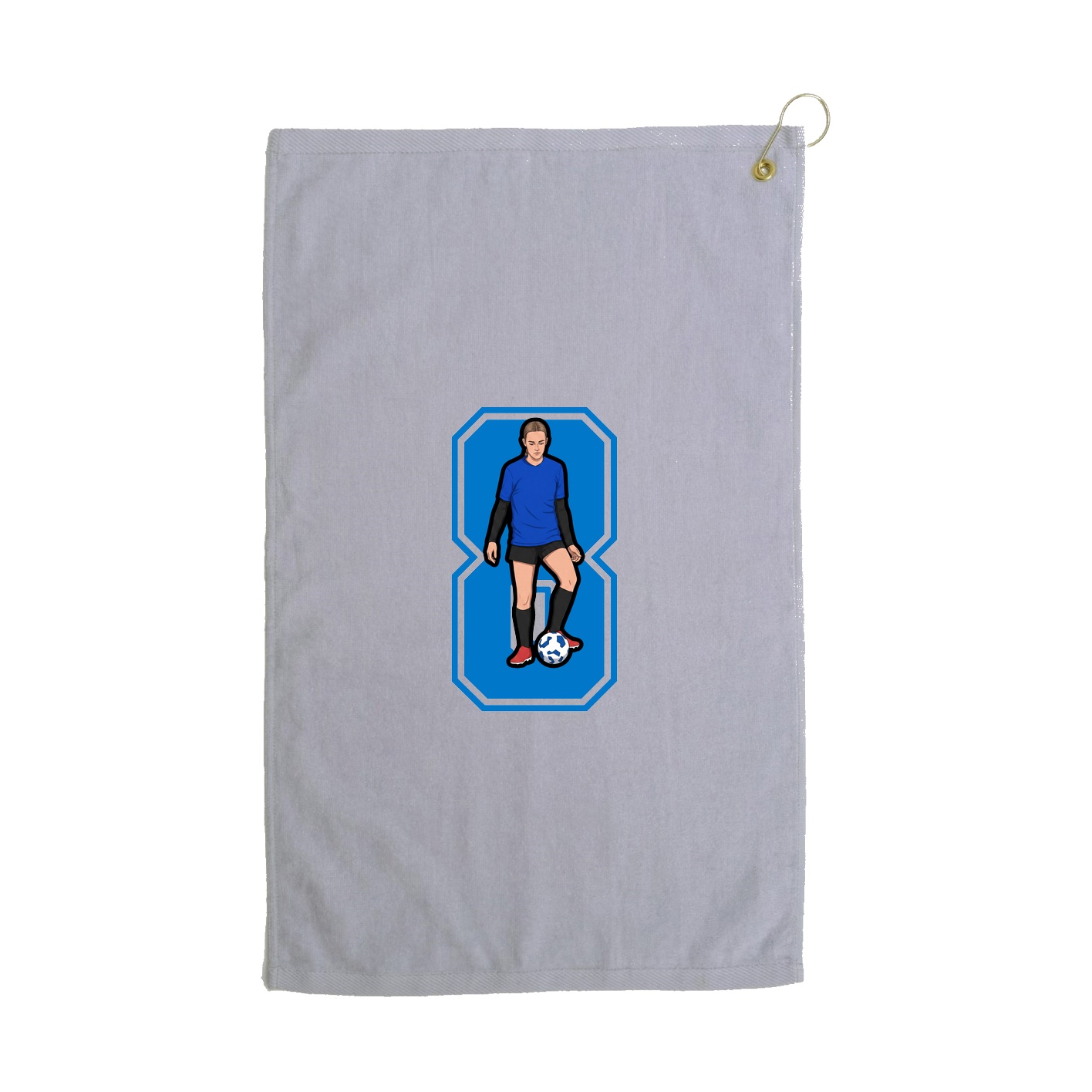 Golf Towel — Number in Grey