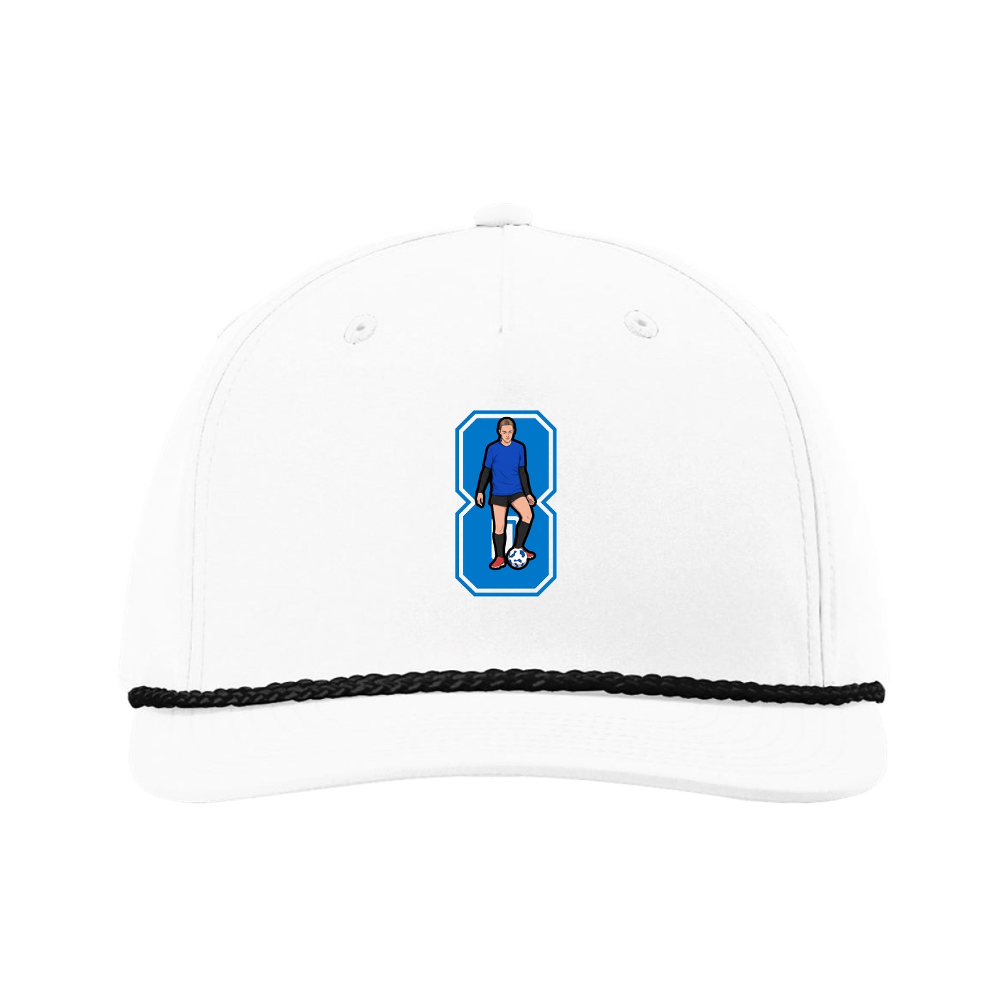 Five-Panel Classic Rope Cap — Number in White