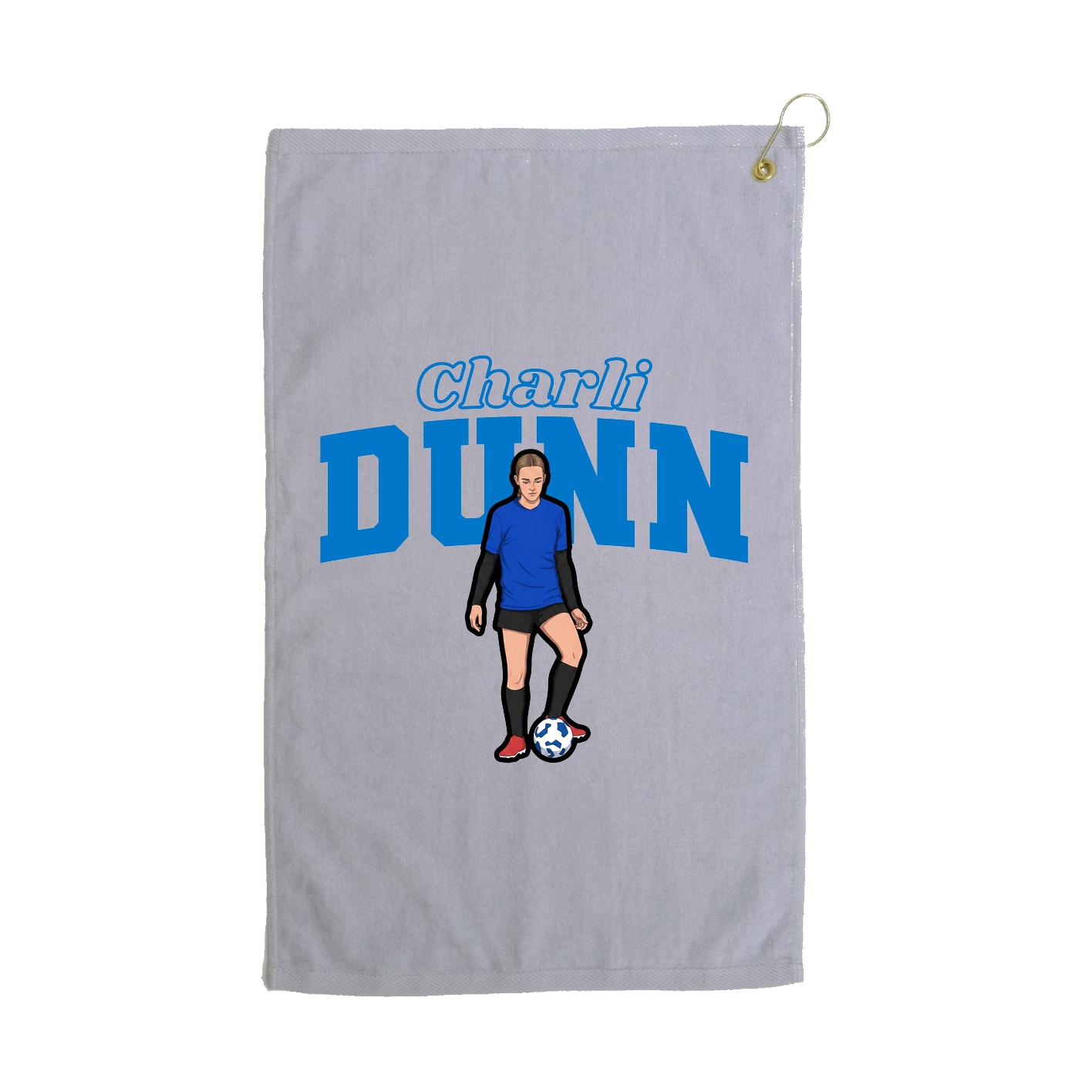 Golf Towel — Name Arch in Grey