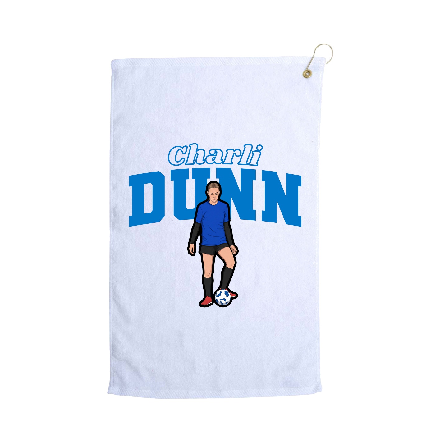 Golf Towel — Name Arch in White
