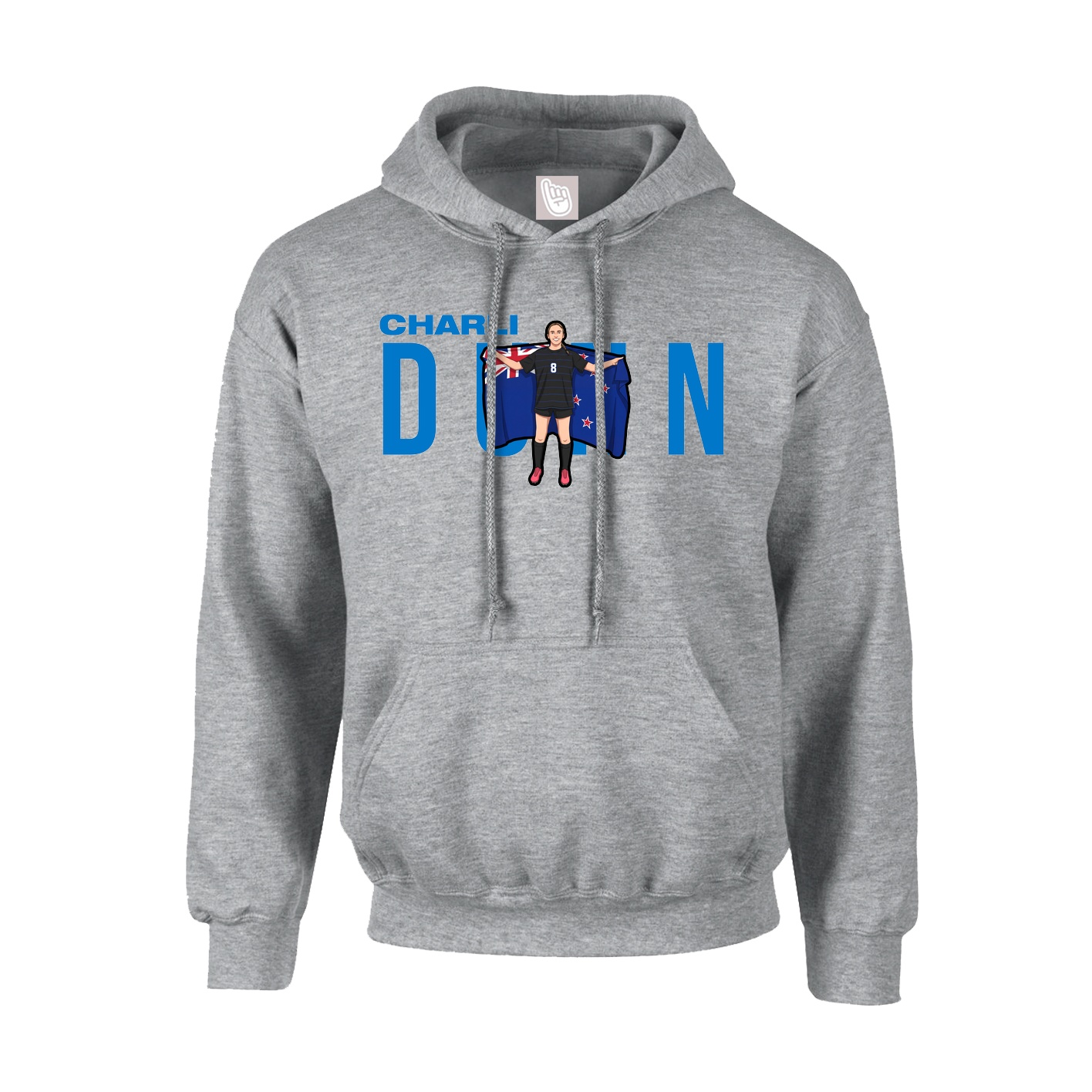 Hoodie — Player Name in Grey