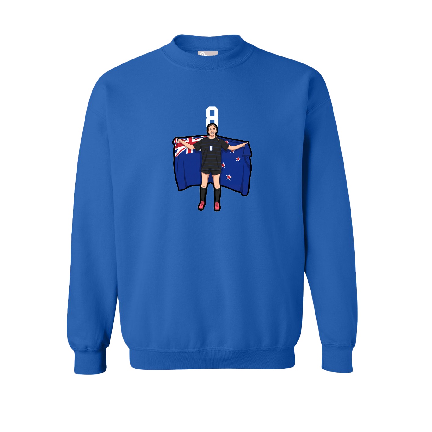 Fleece Crew — Number Top in Royal