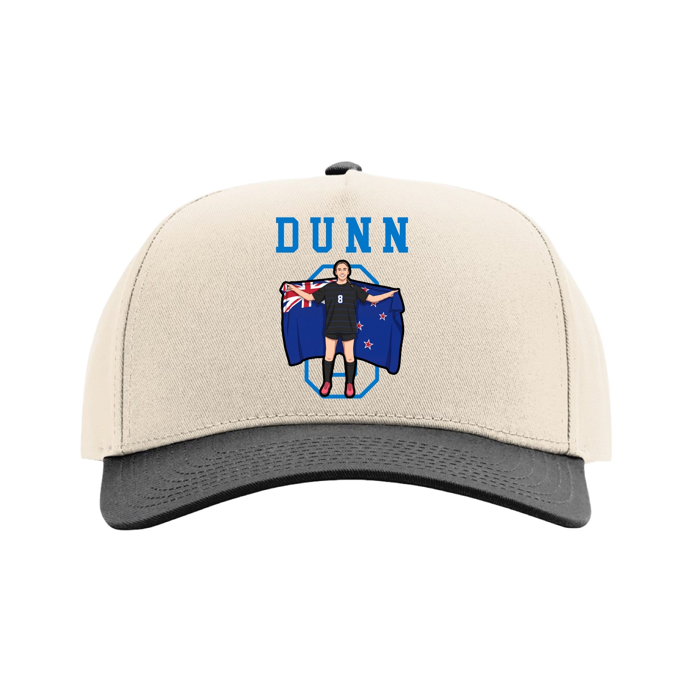 Full Fabric Five-Panel Champ Cap — Shirsey in Cream/Black