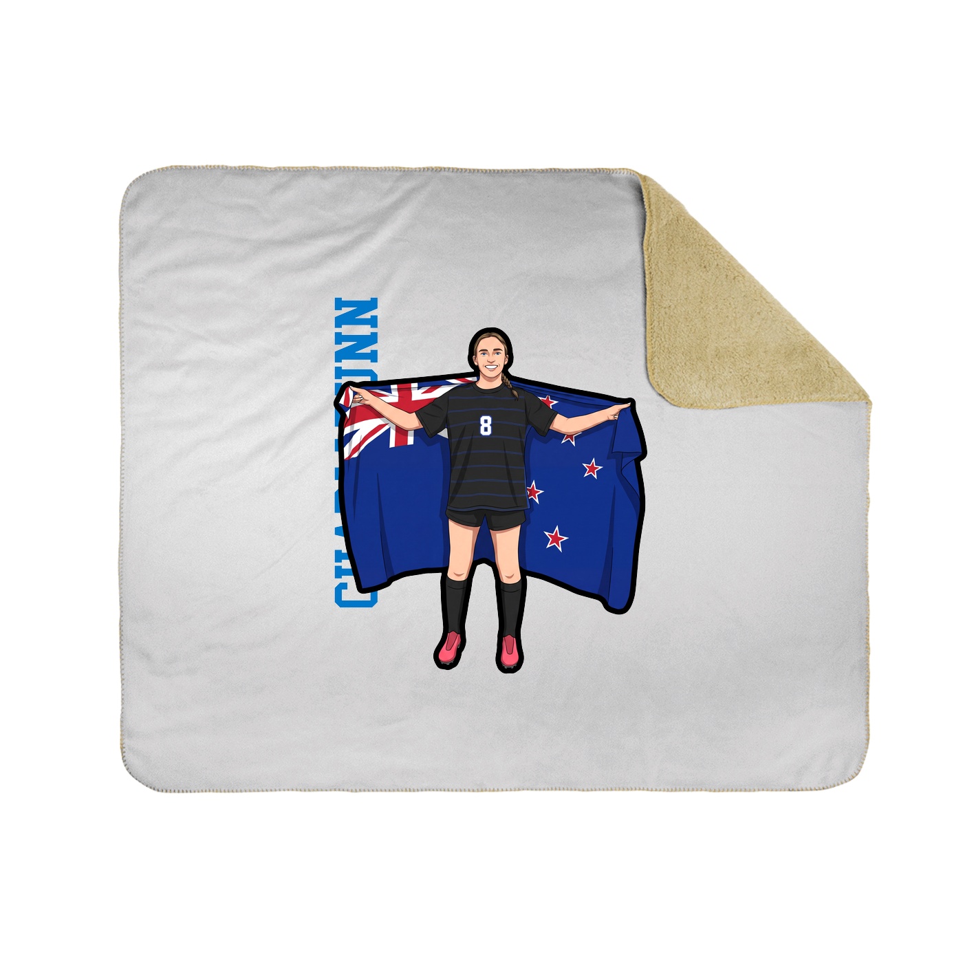 Throw Blanket — Name Vertical in White