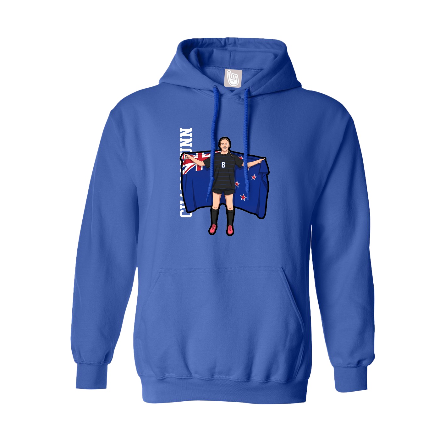 Hoodie — Name Vertical in Royal