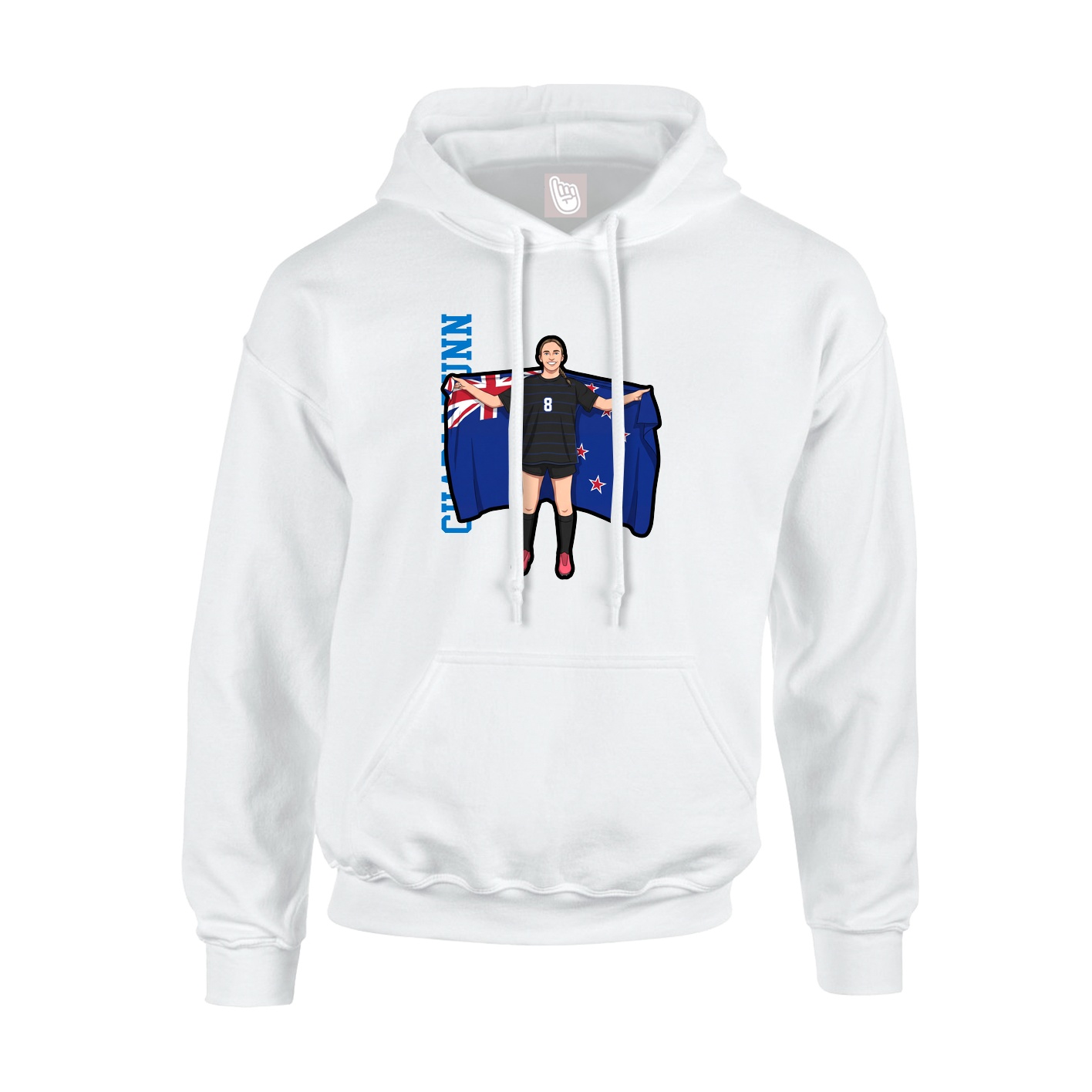 Hoodie — Name Vertical in White