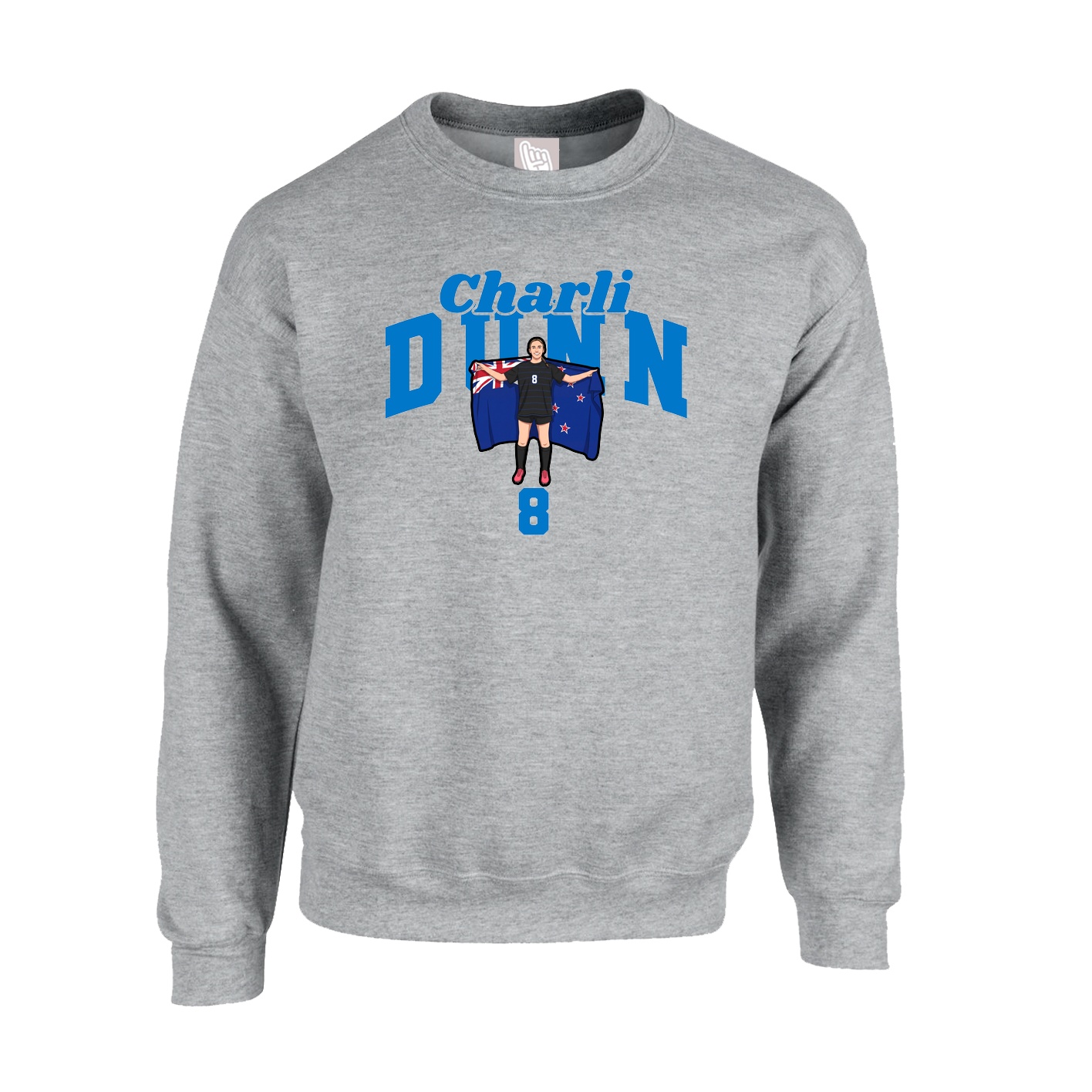 Fleece Crew — Signature Arch in Grey
