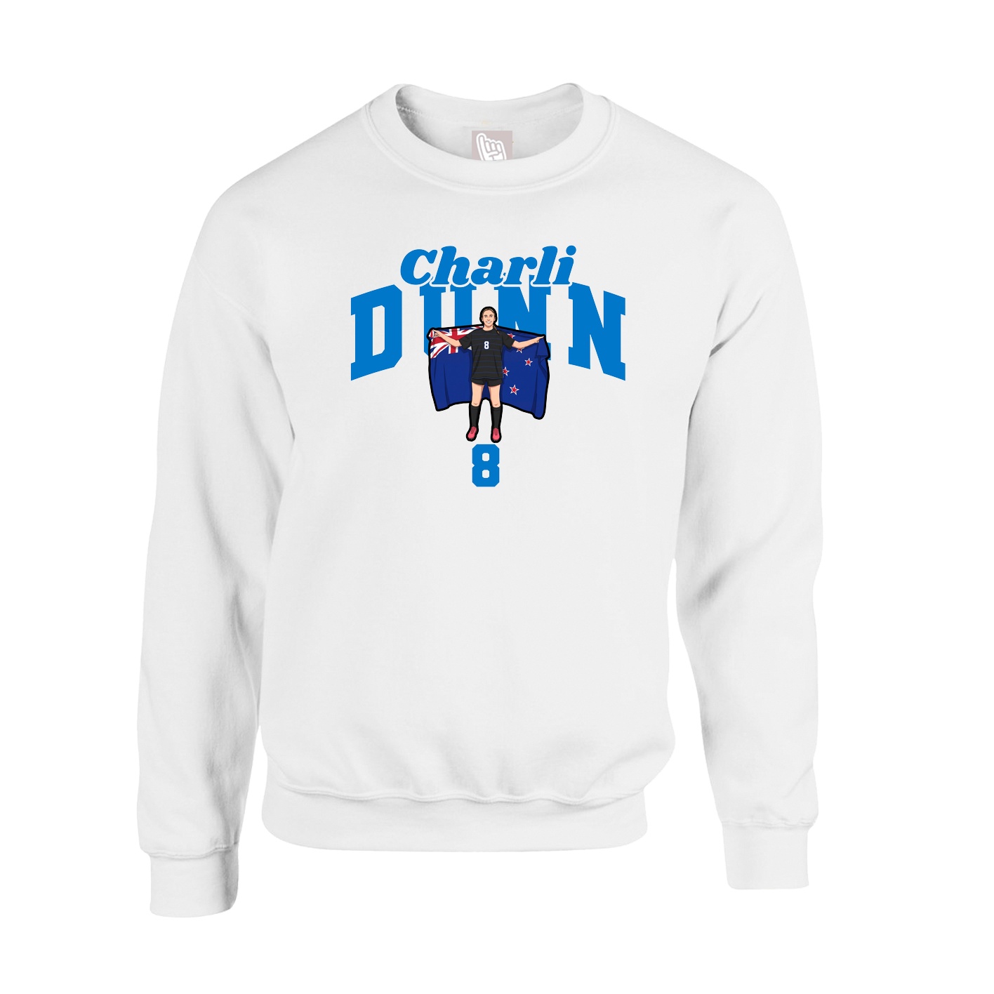 Fleece Crew — Signature Arch in White