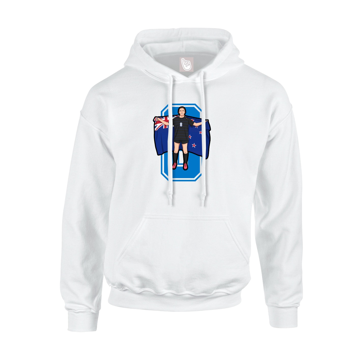Youth Hoodie — Number in White
