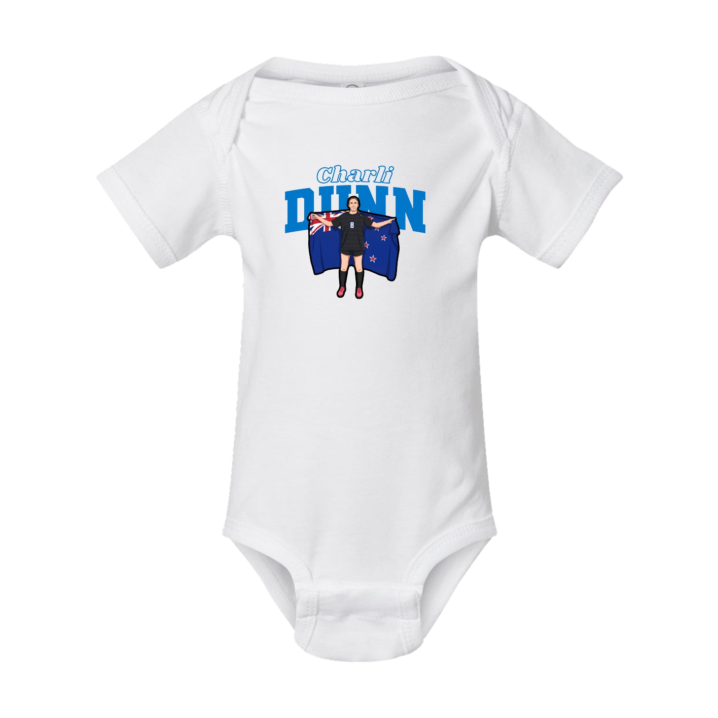 Baby Onesie — Name Arch in White