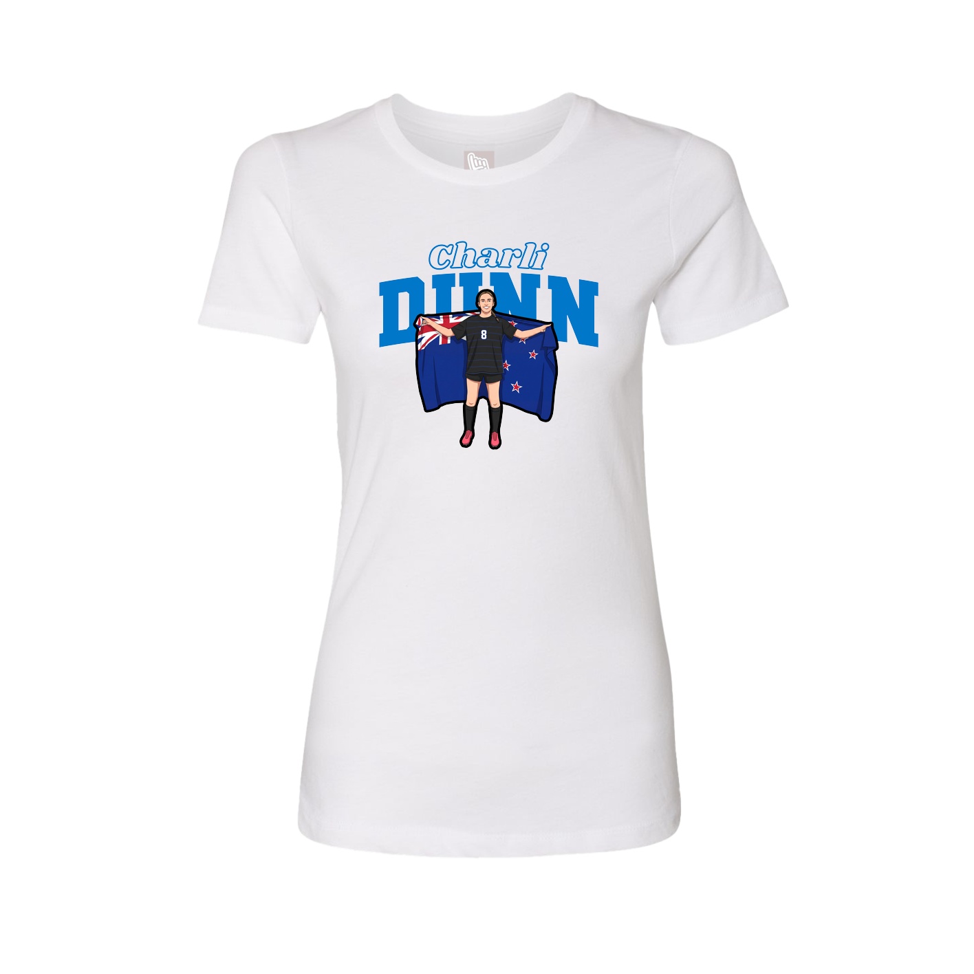 Womens Tee — Name Arch in White