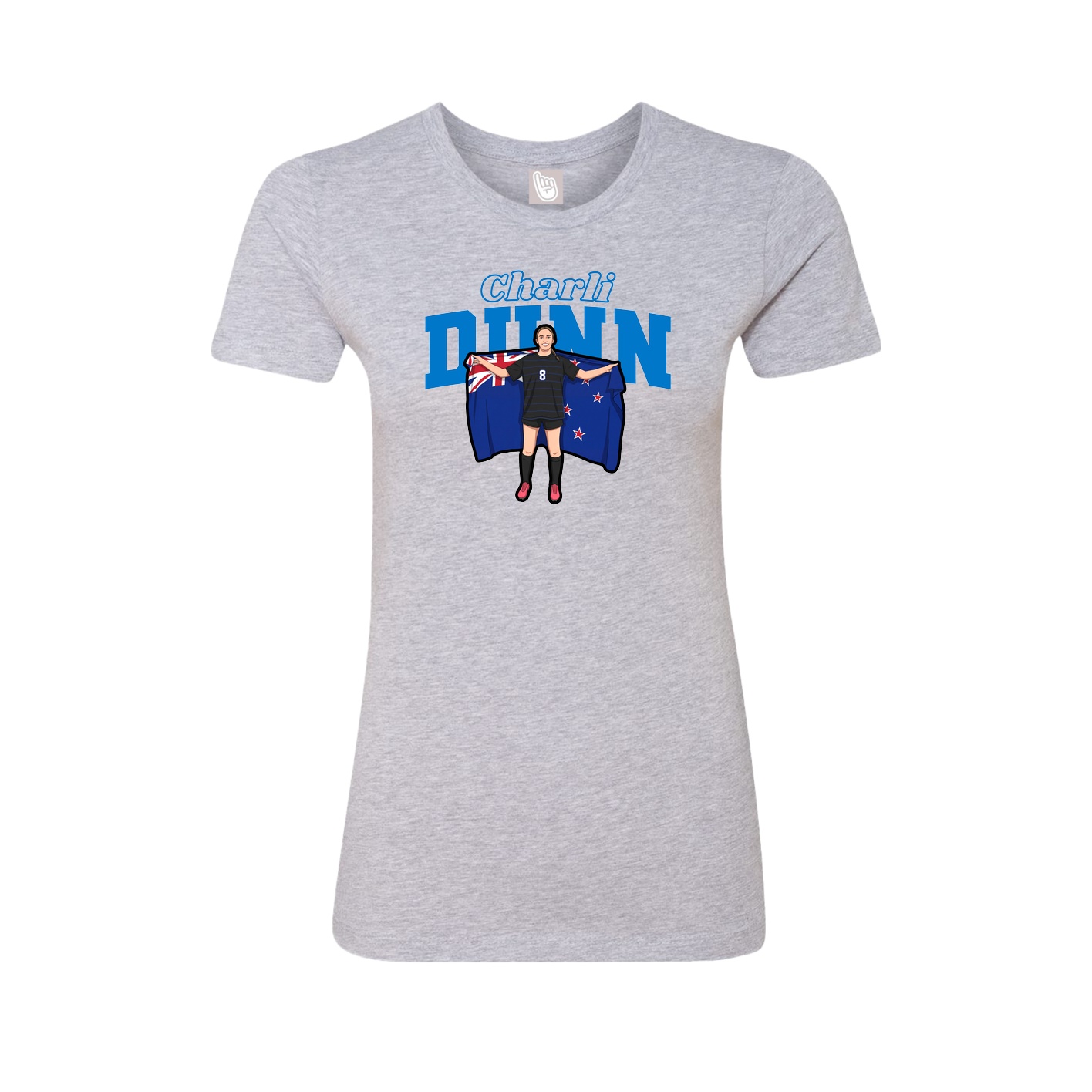 Womens Tee — Name Arch in Grey