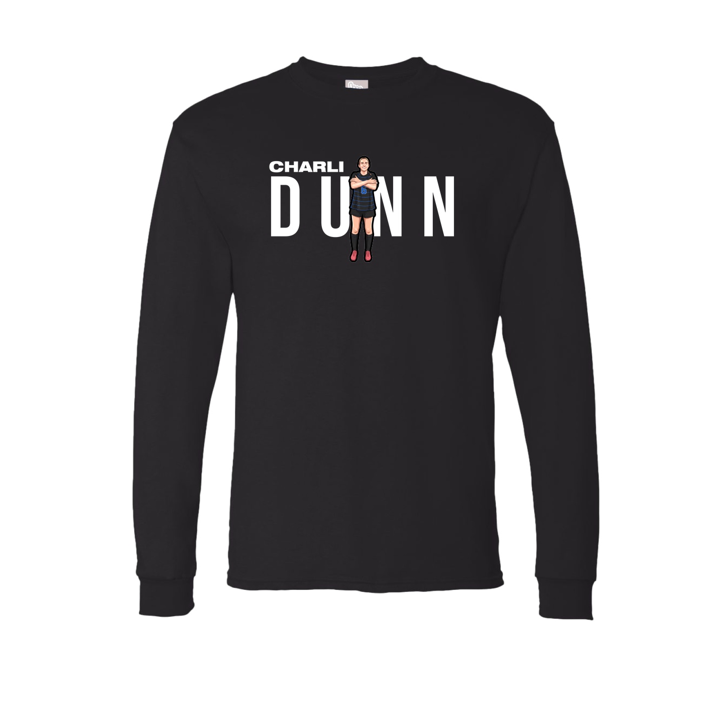 Long Sleeve Tee — Player Name in Black
