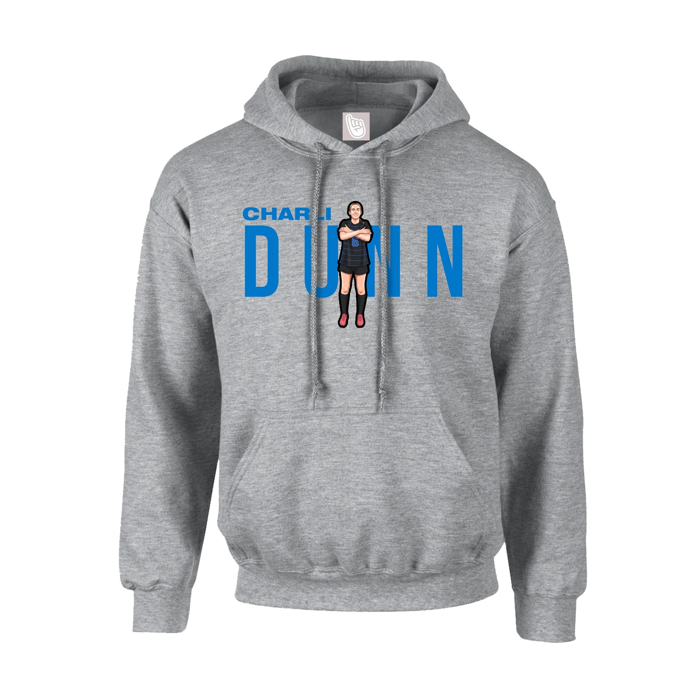 Youth Hoodie — Player Name in Grey