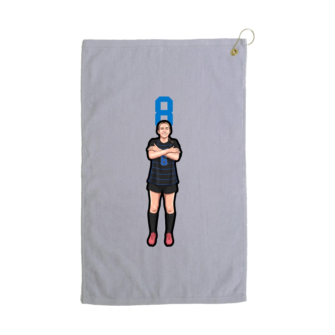Golf Towel — Number Top in Grey