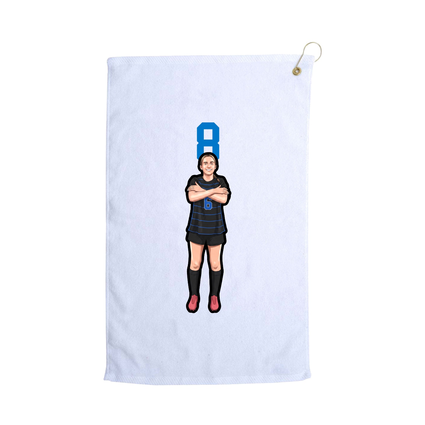 Golf Towel — Number Top in White
