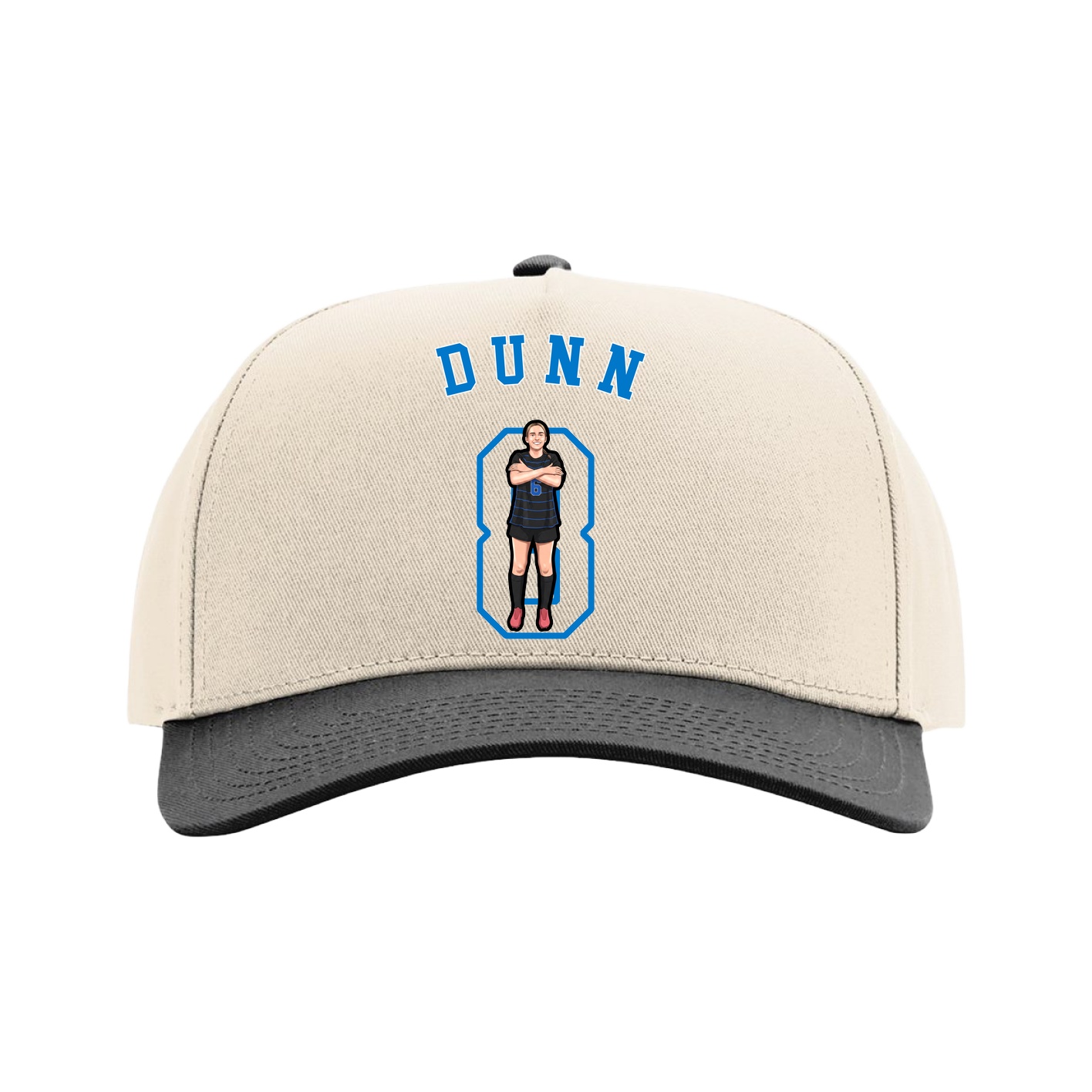 Full Fabric Five-Panel Champ Cap — Shirsey Arch in Cream/Black