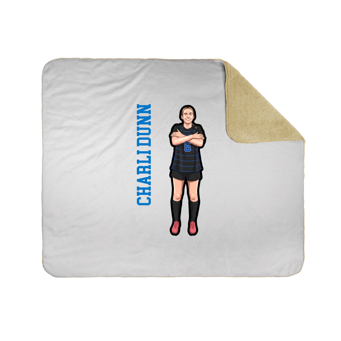 Throw Blanket — Name Vertical in White