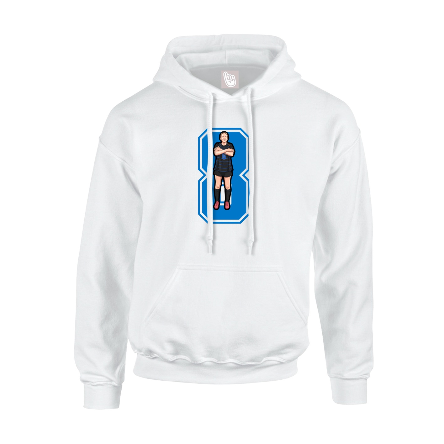 Hoodie — Number in White