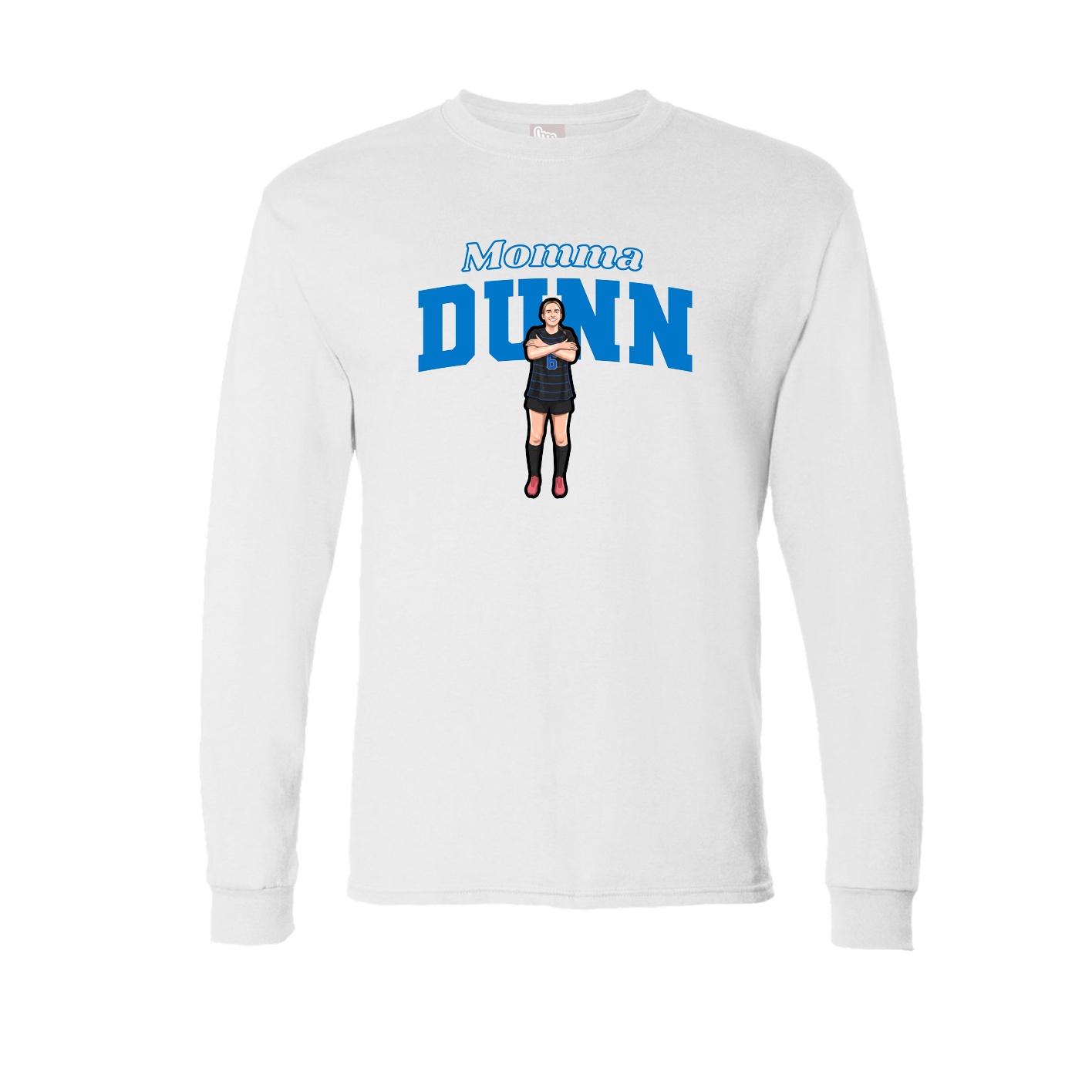 Long Sleeve Tee — Mothers Day Block in White