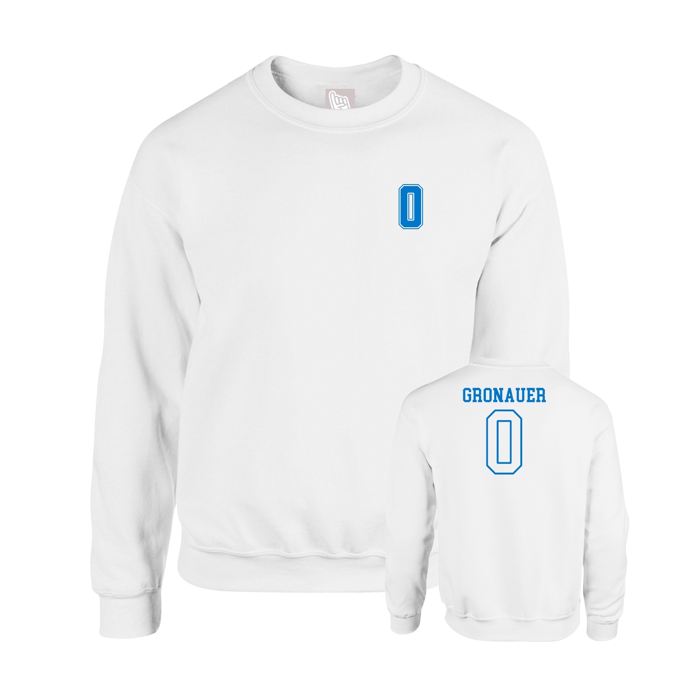 Fleece Crew — Chest Back in White