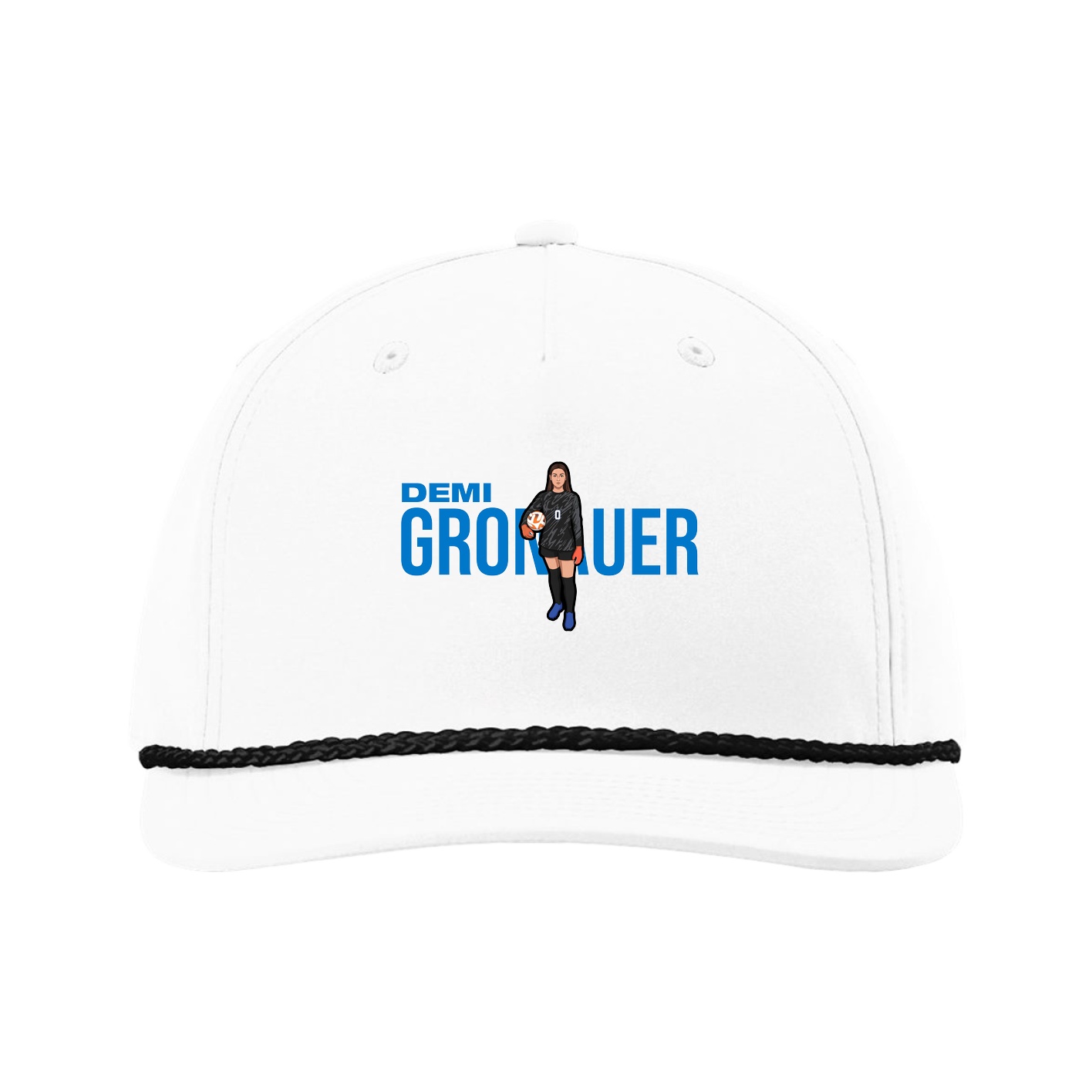 Five-Panel Classic Rope Cap — Player Name in White