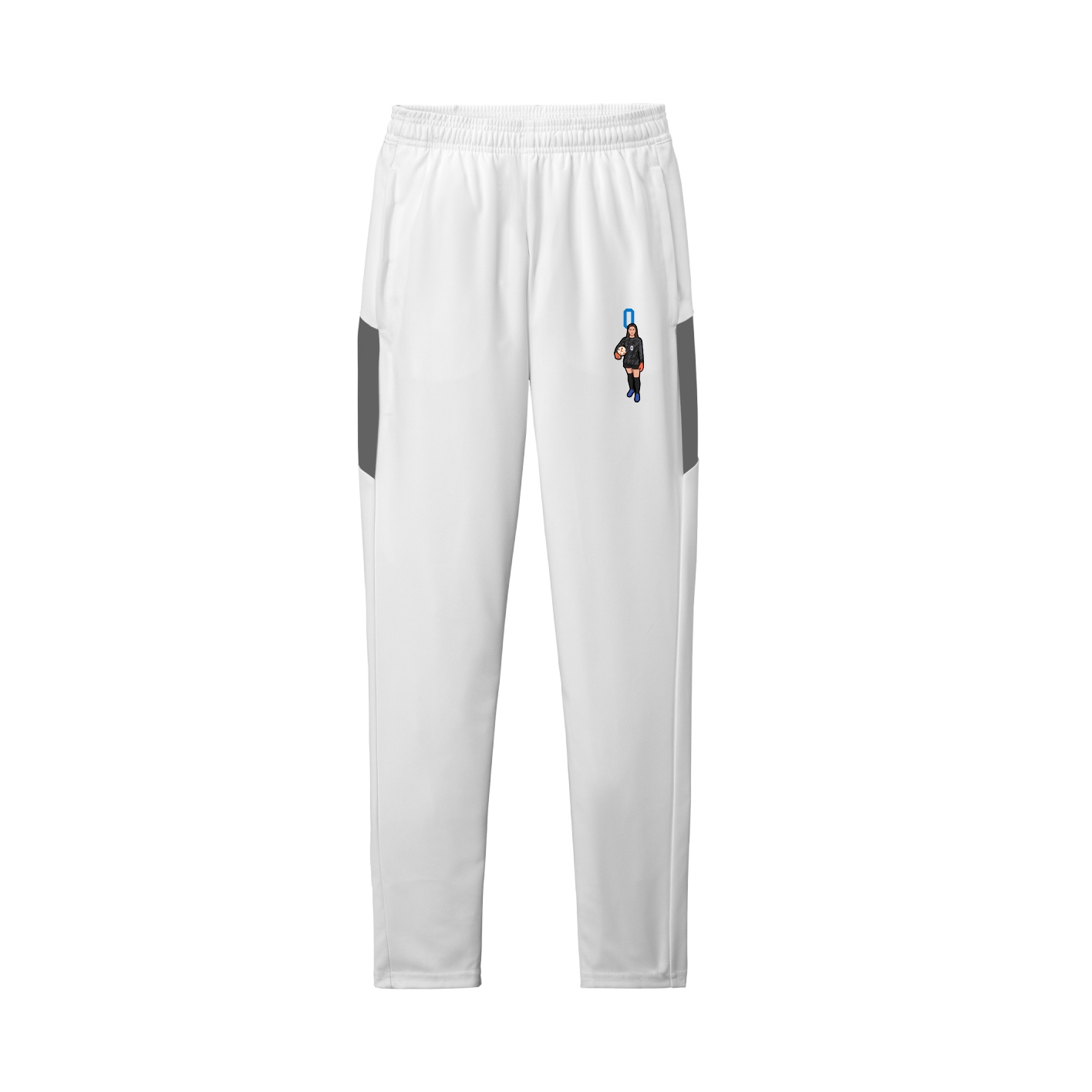 Team Travel Pant — Number Top in White/Grey