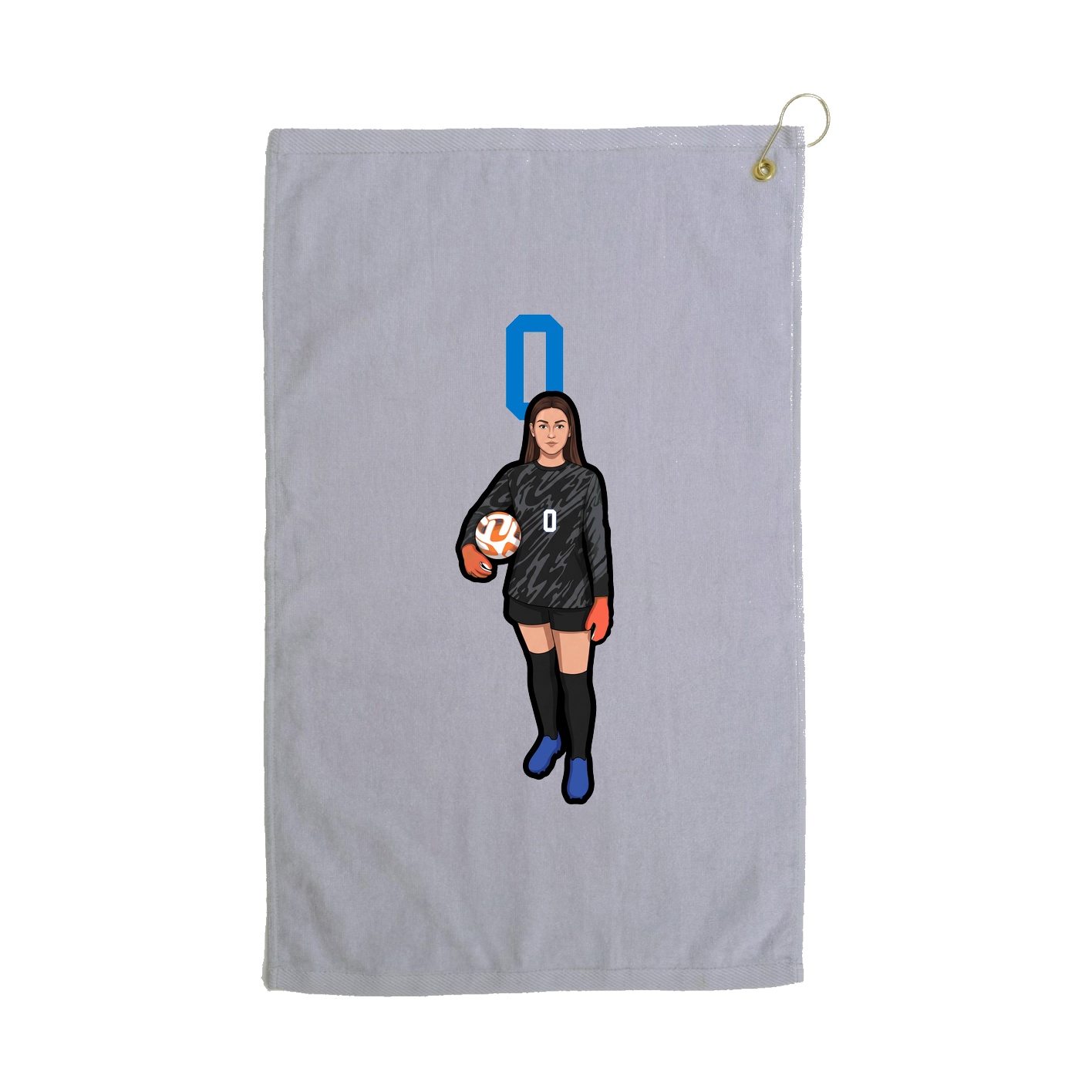 Golf Towel — Number Top in Grey