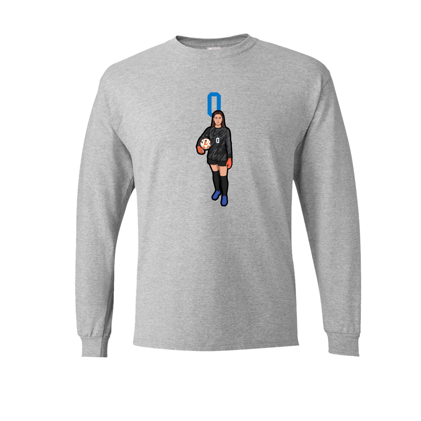 Long Sleeve Tee — Number Top in Grey